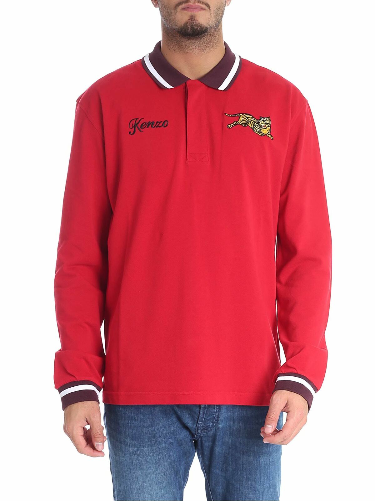 "Jumping Tiger" red polo 5PO1214BA21 (KENZO / ポロシャツ ) | KENZO (ケンゾー)
