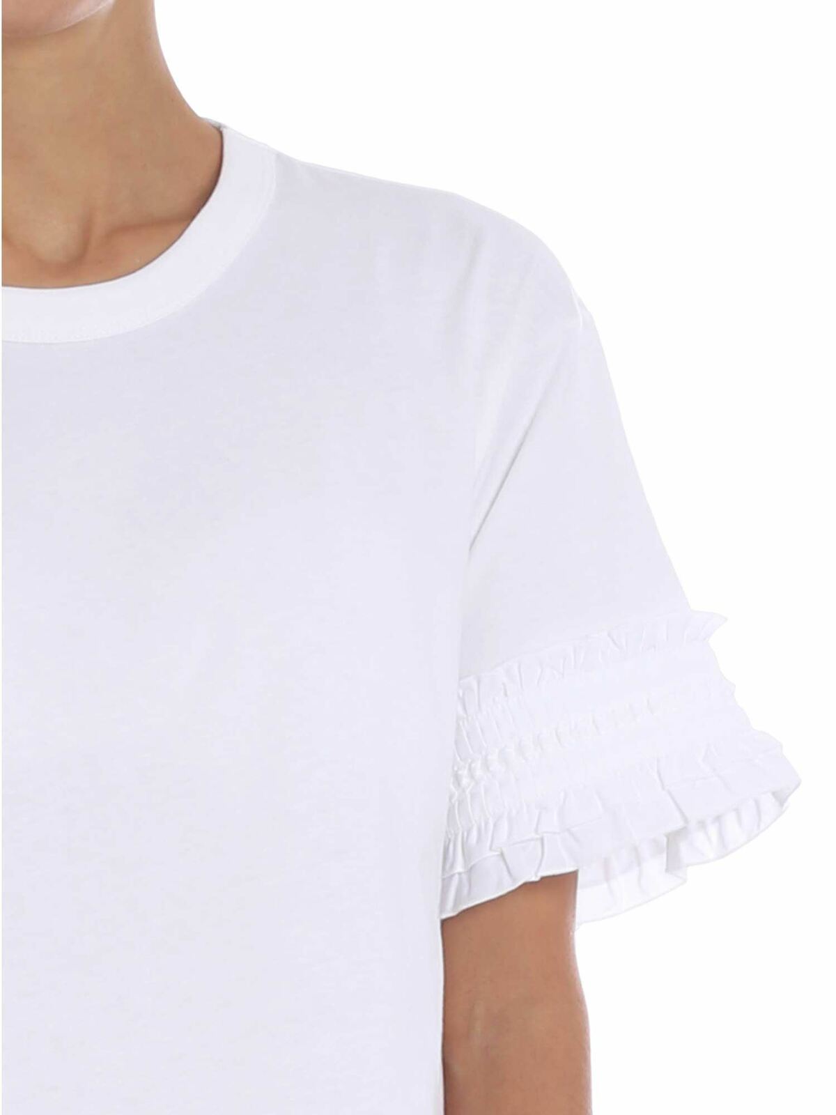 Ruffled white crewneck t-shirt CHS19SJH08081109 (See By Chloé / Tシャツ・カットソー ) | See By Chloé (シーバイクロエ)(3)
