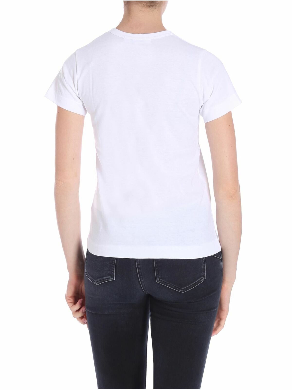White T-shirt with black logo print AZT0670511 (PLAY Comme Des Garçons / Tシャツ・カットソー ) | PLAY Comme Des Garçons (プレイ コムデギャルソン)(2)