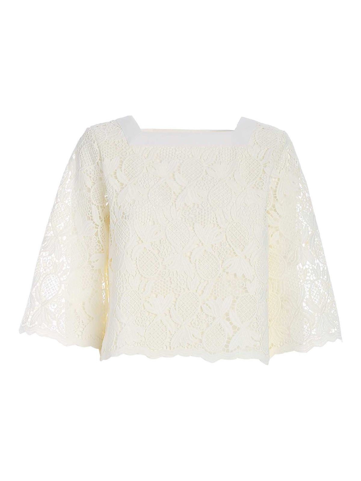 Lace blouse in ivory color CHS21SHT50037114 (See By Chloé / シャツ・ブラウス ) | See By Chloé (シーバイクロエ)