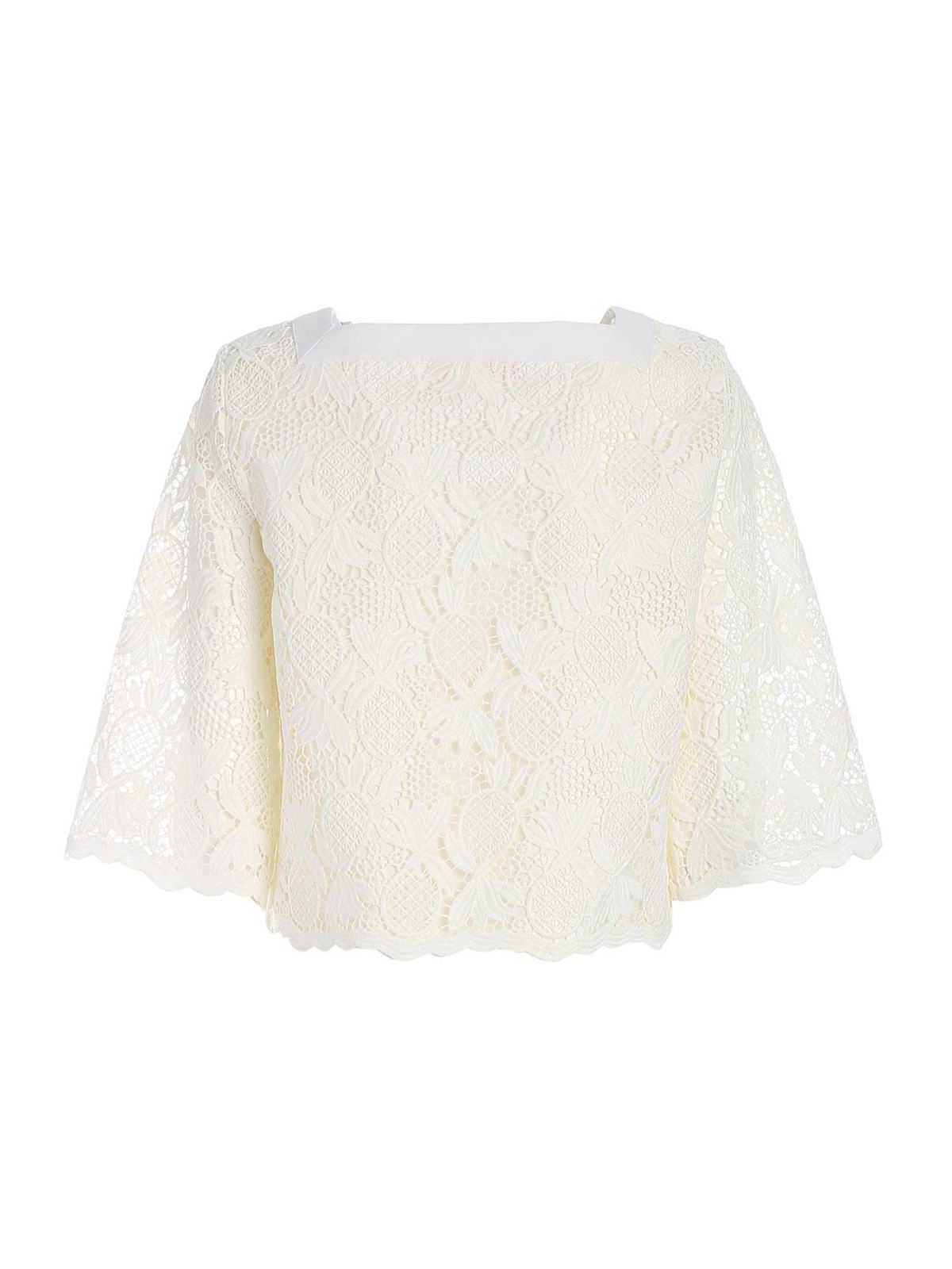 Lace blouse in ivory color CHS21SHT50037114 (See By Chloé / シャツ・ブラウス ) | See By Chloé (シーバイクロエ)(1)