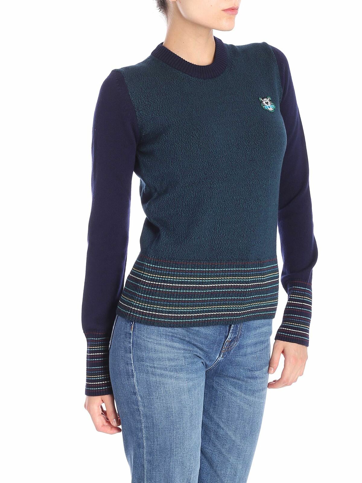 Tiger blue and green logo pullover 2TO51186076 (KENZO / ニット・セーター・カーディガン ) | KENZO (ケンゾー)(1)