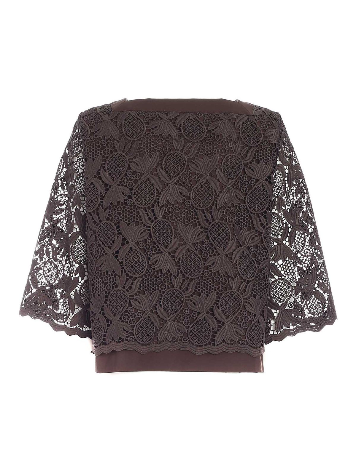 Lace blouse in brown CHS21SHT5003727X (See By Chloé / シャツ・ブラウス ) | See By Chloé (シーバイクロエ)(1)