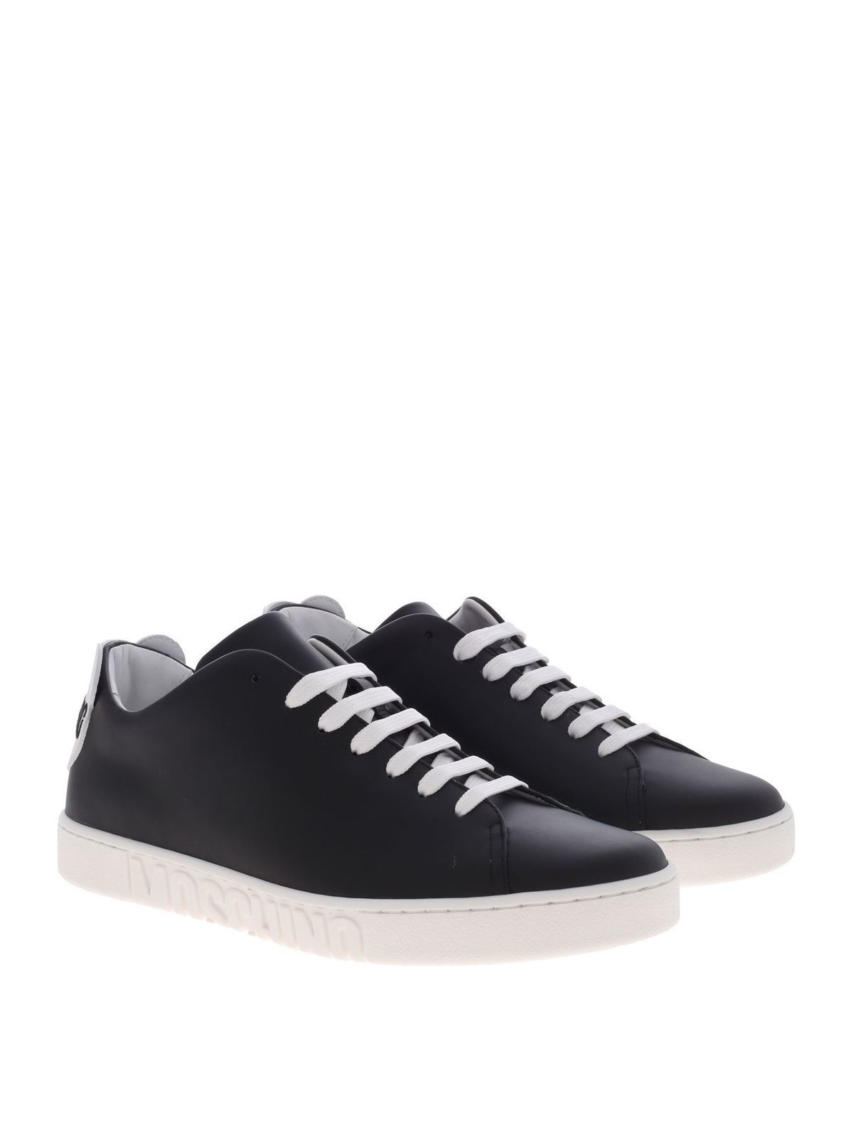 Teddy logo and patch sneakers in black MB15022G1AGA100A (MOSCHINO / スニーカー ) | MOSCHINO (モスキーノ)(1)