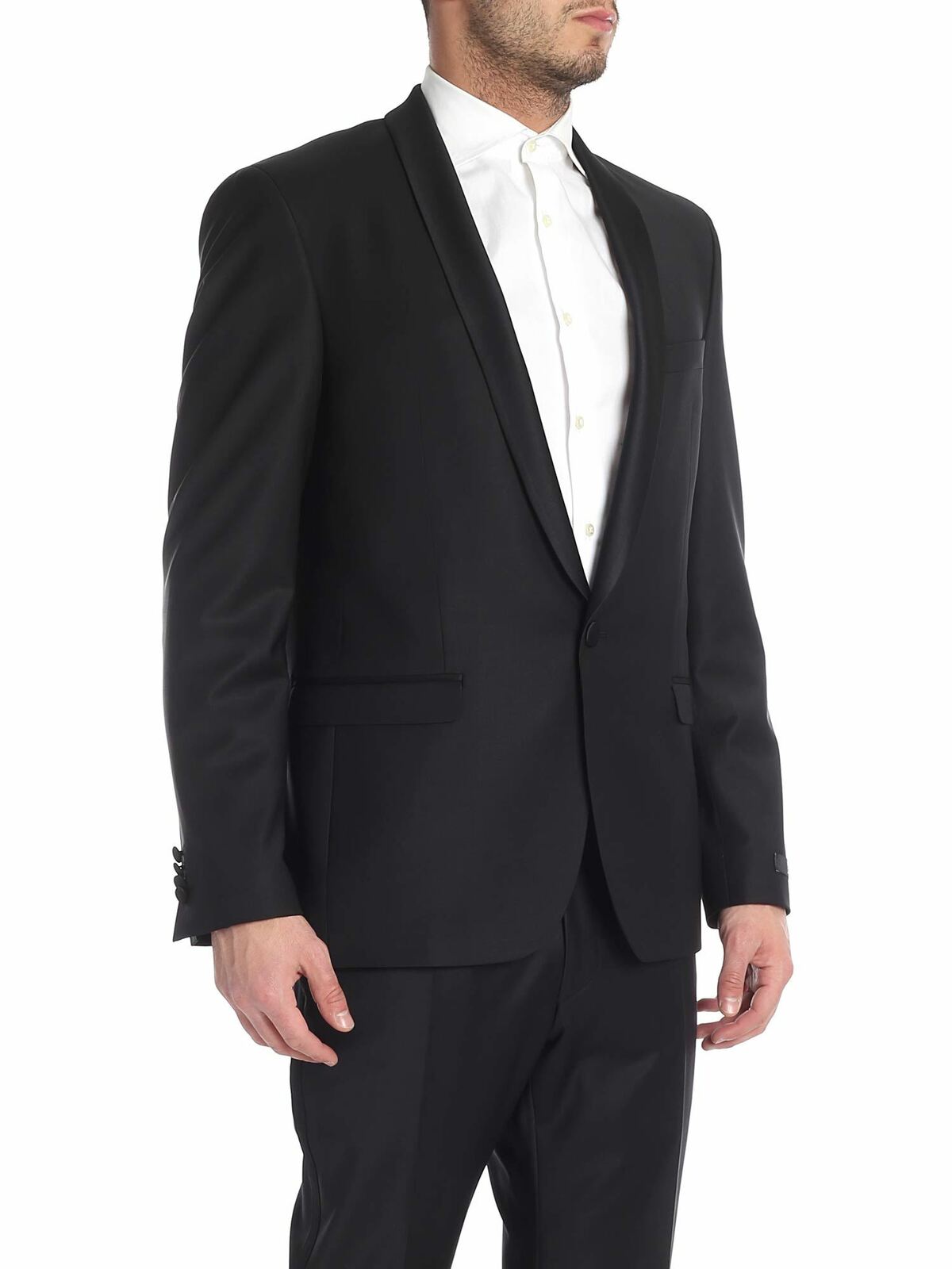Single-breasted jacket with shiny lapels 155225500096990 (KARL LAGERFELD / スーツ・ジャケット ) | KARL LAGERFELD (カール・ラガーフェルド)(1)