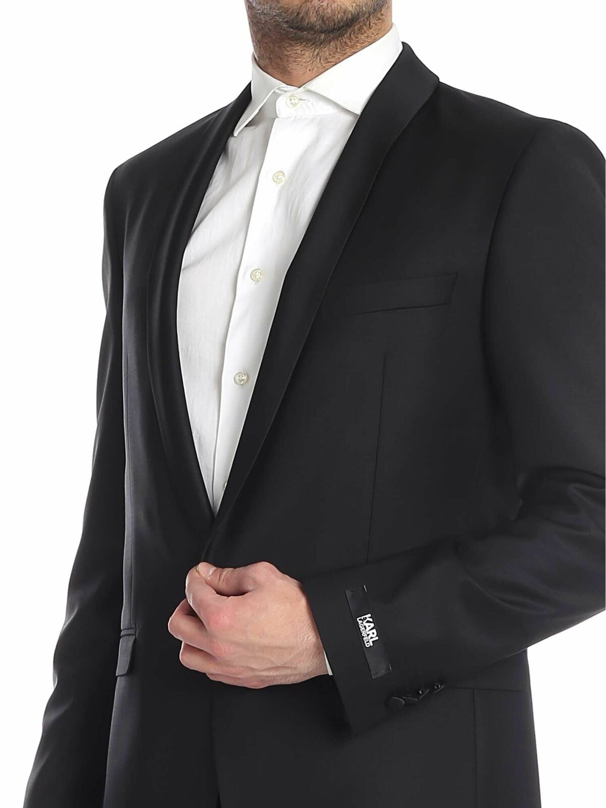 Single-breasted jacket with shiny lapels 155225500096990 (KARL LAGERFELD / スーツ・ジャケット ) | KARL LAGERFELD (カール・ラガーフェルド)(3)
