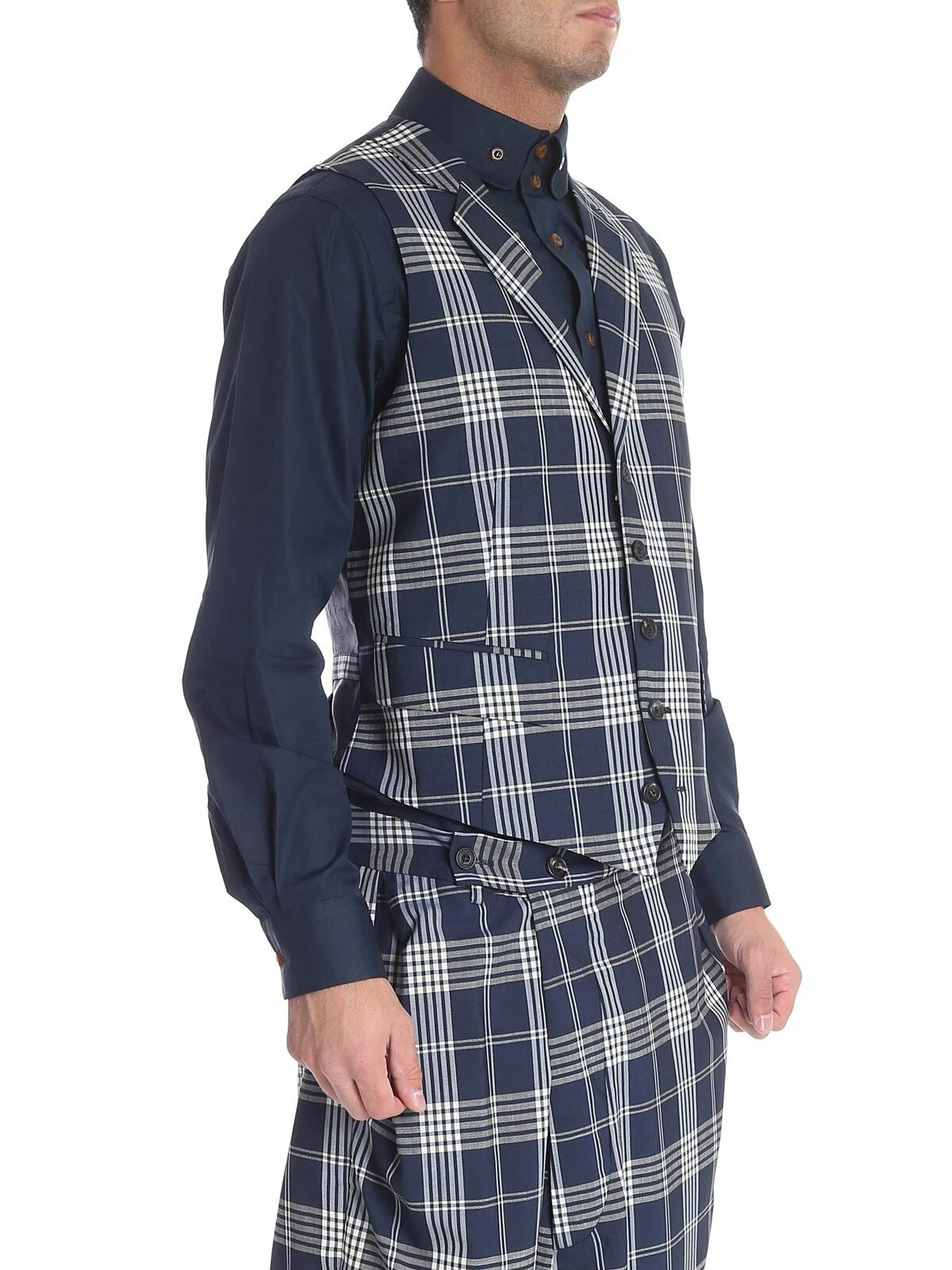 Check blue wool vest S25FB0067S49279002F (Vivienne Westwood / カジュアルジャケット・ベスト ) | Vivienne Westwood (ヴィヴィアン・ウェストウッド)(1)