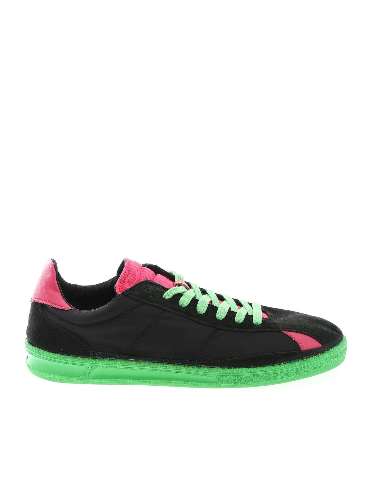 Sneakers in black fuchsia and green S286012 (Comme Des Garçons SHIRT / スニーカー ) | Comme Des Garçons SHIRT (コムデギャルソン シャツ)