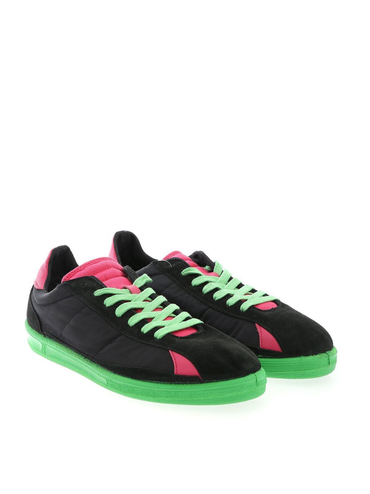 Sneakers in black fuchsia and green S286012 (Comme Des Garçons SHIRT / スニーカー ) | Comme Des Garçons SHIRT (コムデギャルソン シャツ)(1)