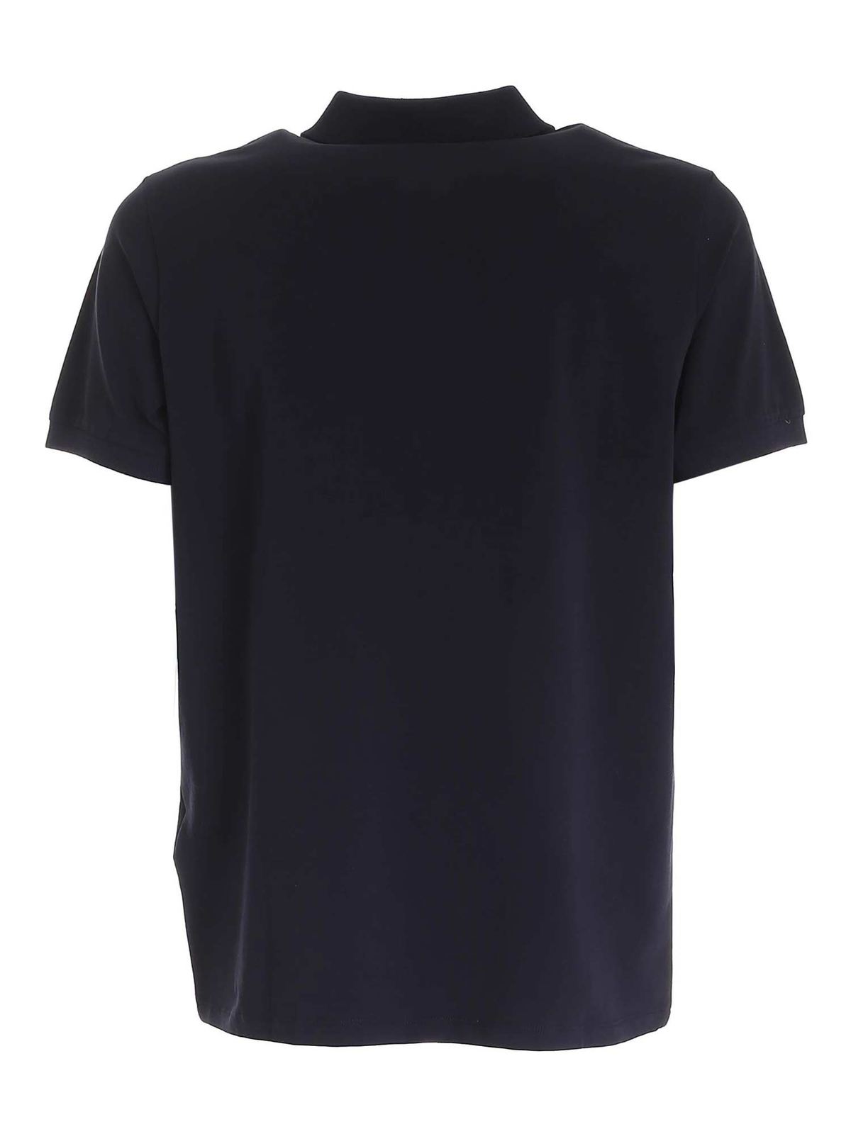 Rubberized logo polo shirt in blue 745015511221690 (KARL LAGERFELD / ポロシャツ ) | KARL LAGERFELD (カール・ラガーフェルド)(1)