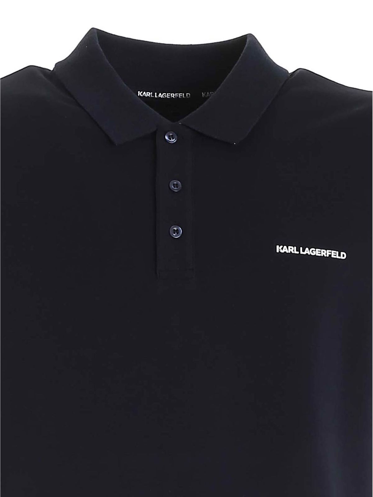 Rubberized logo polo shirt in blue 745015511221690 (KARL LAGERFELD / ポロシャツ ) | KARL LAGERFELD (カール・ラガーフェルド)(2)