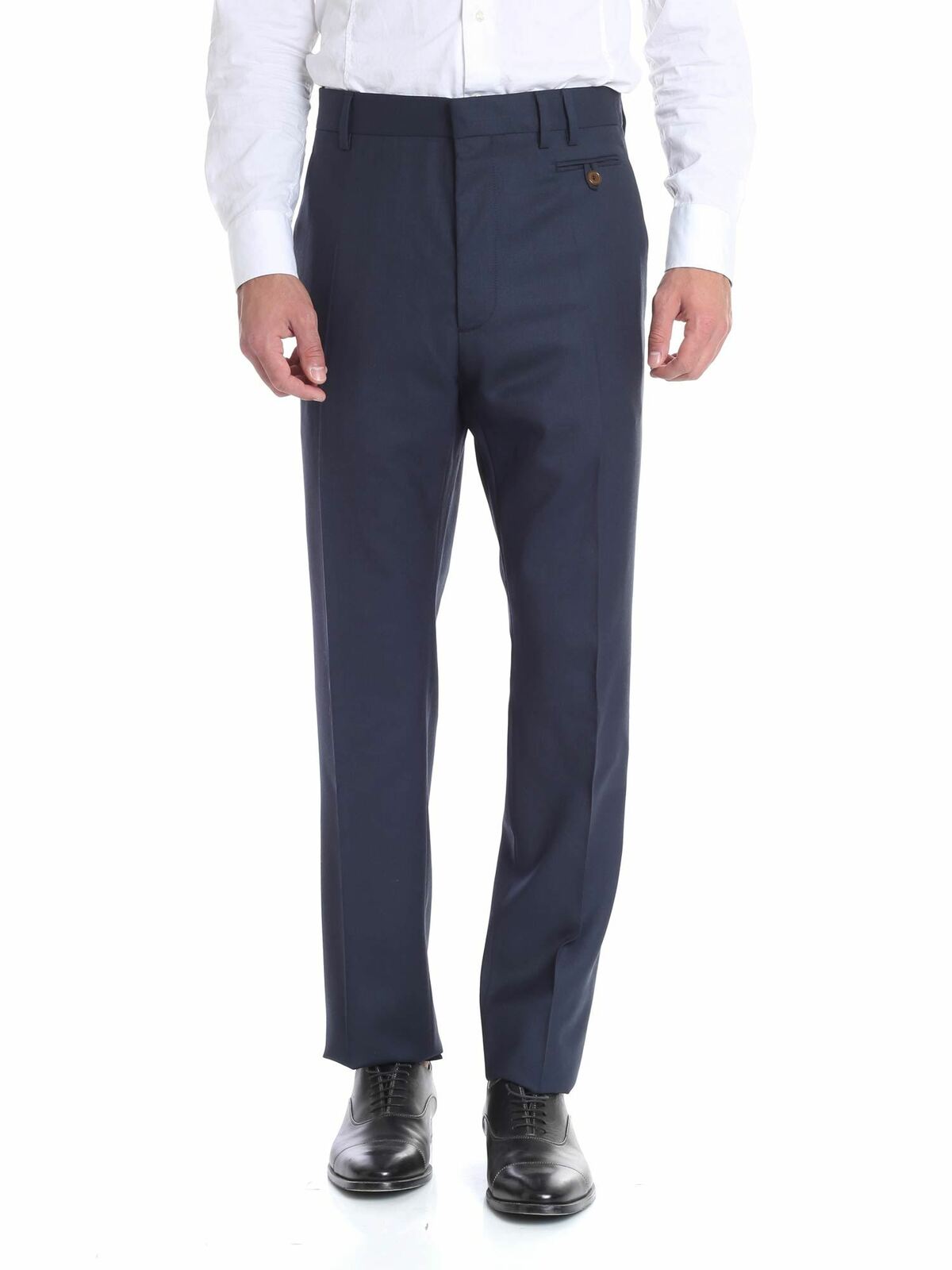 Blue trousers with tailored pleat S25KA0544S47883524 (Vivienne Westwood / パンツ ) | Vivienne Westwood (ヴィヴィアン・ウェストウッド)