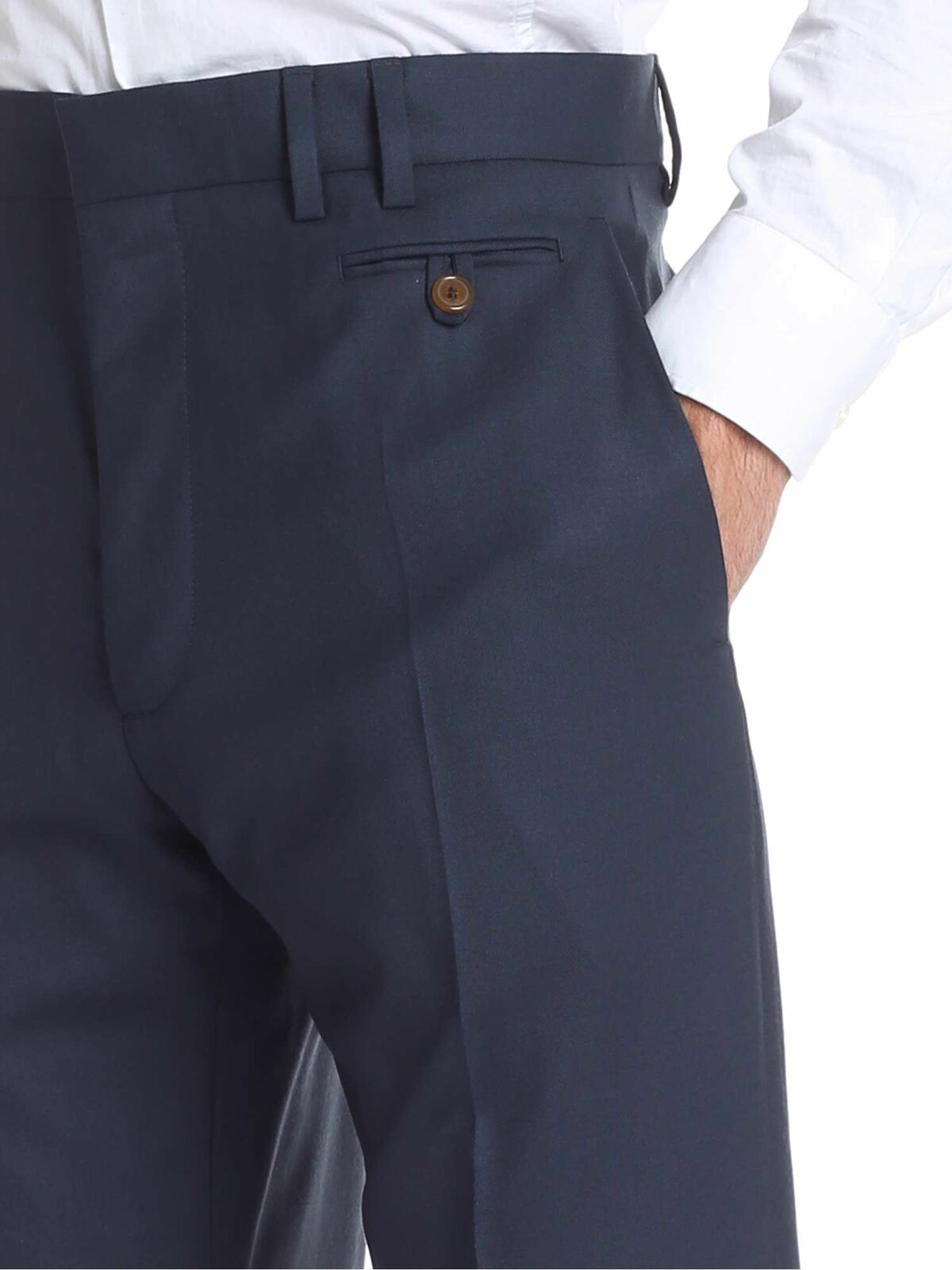 Blue trousers with tailored pleat S25KA0544S47883524 (Vivienne Westwood / パンツ ) | Vivienne Westwood (ヴィヴィアン・ウェストウッド)(3)