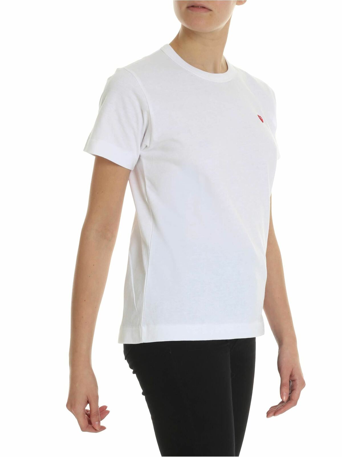 White t-shirt with red heart AZT1990512 (PLAY Comme Des Garçons / Tシャツ・カットソー ) | PLAY Comme Des Garçons (プレイ コムデギャルソン)(1)
