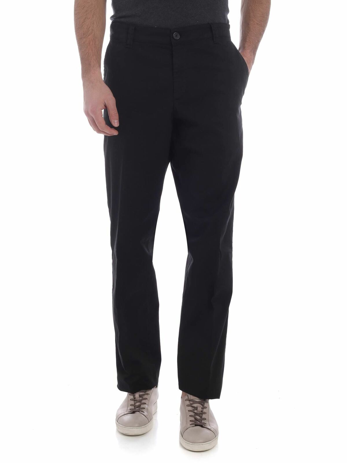 Black chino trousers with green stitching 5PA2121TA99 (KENZO / パンツ ) | KENZO (ケンゾー)