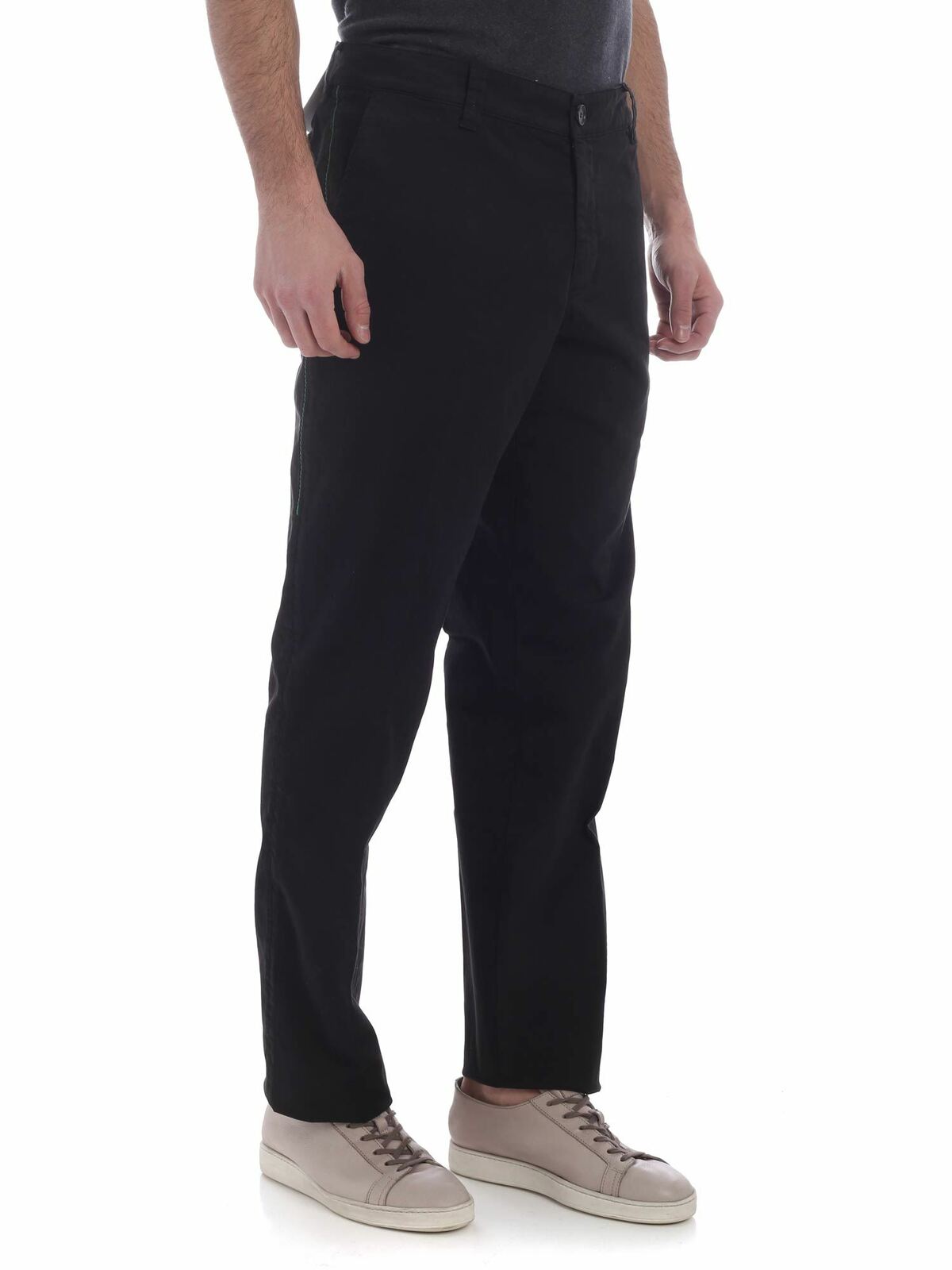 Black chino trousers with green stitching 5PA2121TA99 (KENZO / パンツ ) | KENZO (ケンゾー)(1)