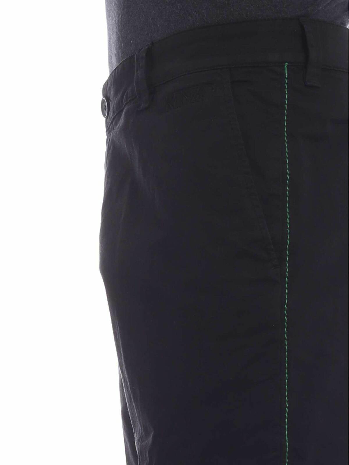 Black chino trousers with green stitching 5PA2121TA99 (KENZO / パンツ ) | KENZO (ケンゾー)(3)