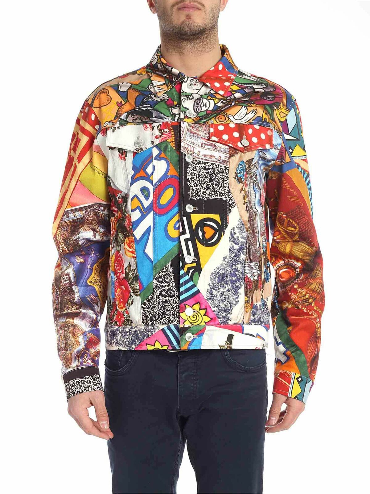 Multicolor jacket with foulard print 062302571888 (MOSCHINO / ジーンズ ) | MOSCHINO (モスキーノ)