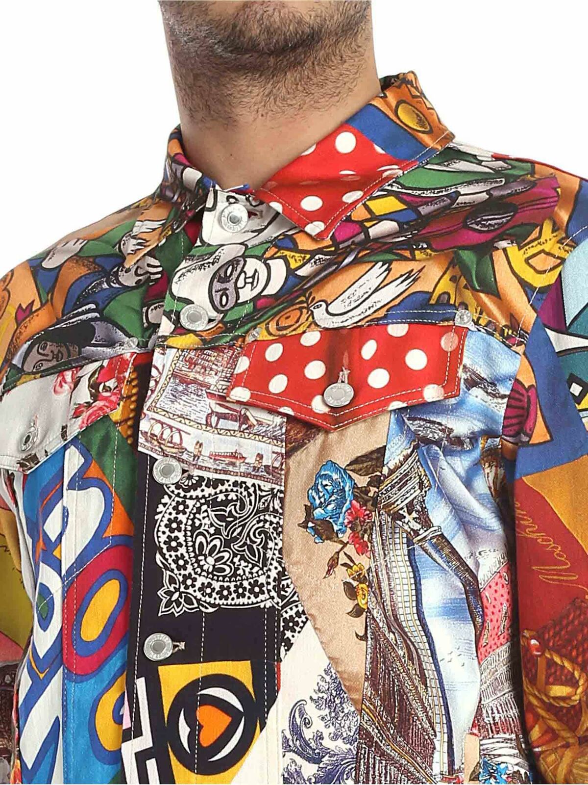 Multicolor jacket with foulard print 062302571888 (MOSCHINO / ジーンズ ) | MOSCHINO (モスキーノ)(3)