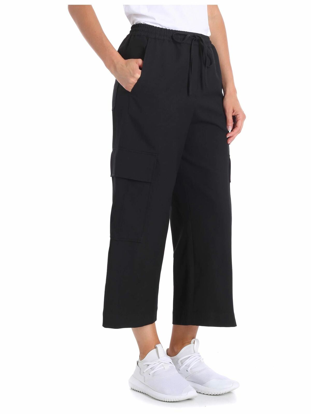 Black crop trousers with pockets 2PA1765AR99 (KENZO / パンツ ) | KENZO (ケンゾー)(1)