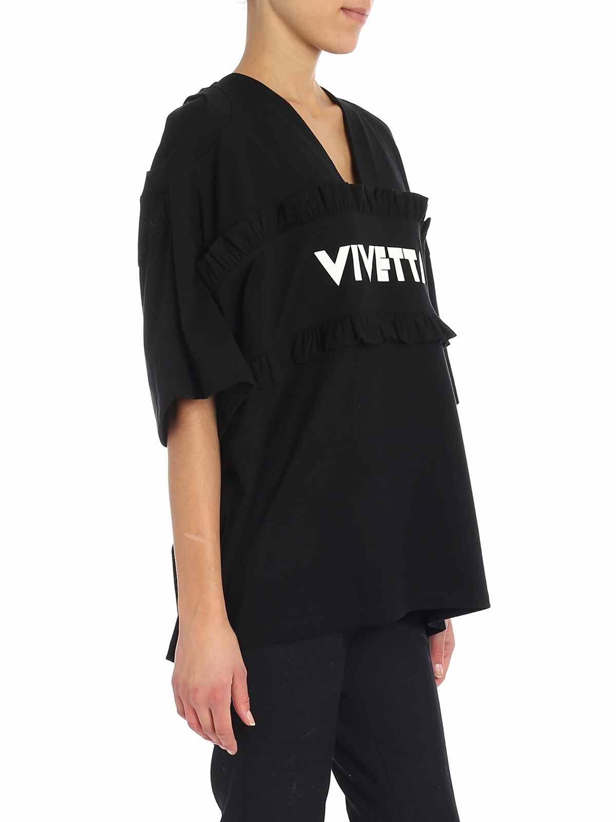 "Oudry" black V-neck T-shirt 84VP939999 (VIVETTA / Tシャツ・カットソー ) | VIVETTA (ヴィヴェッタ)(1)