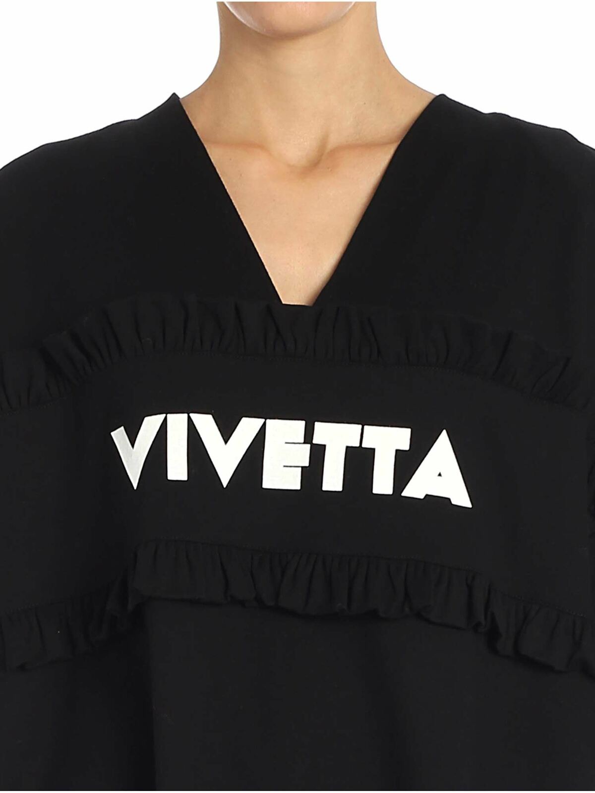 "Oudry" black V-neck T-shirt 84VP939999 (VIVETTA / Tシャツ・カットソー ) | VIVETTA (ヴィヴェッタ)(3)
