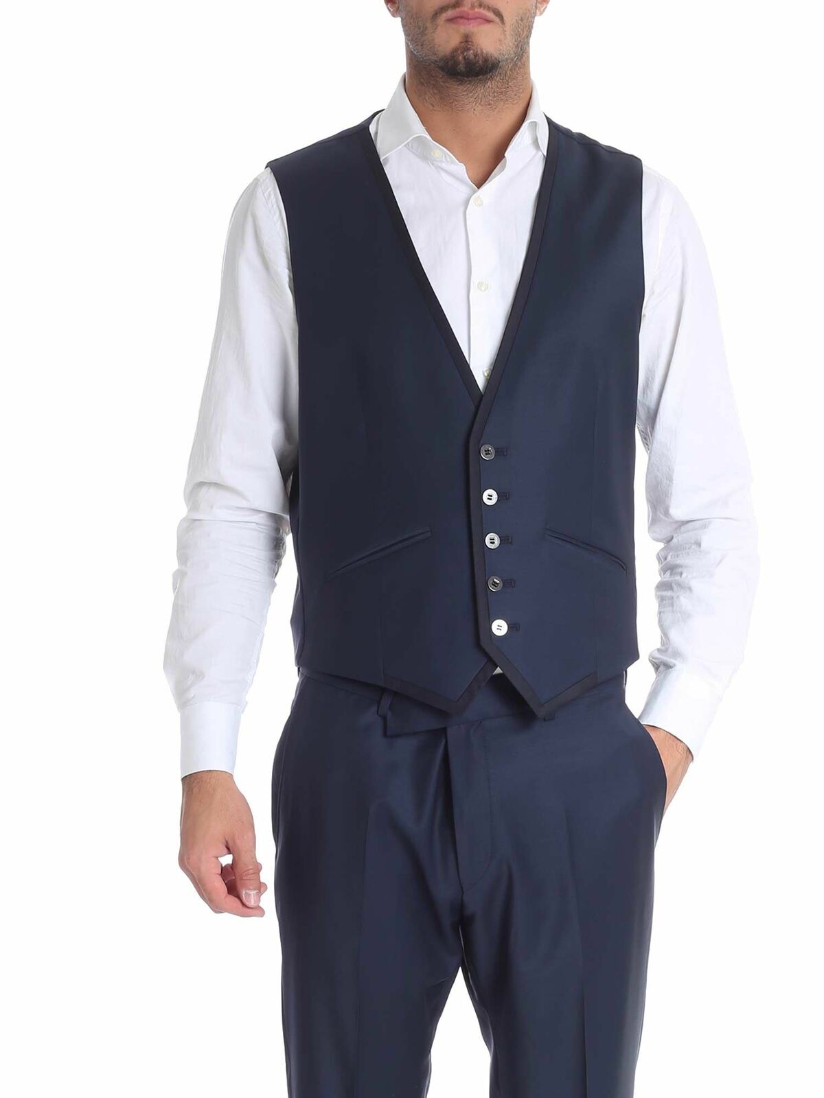 Blue two-button wool dress 115208582096670 (KARL LAGERFELD / スーツ・ジャケット ) | KARL LAGERFELD (カール・ラガーフェルド)(5)