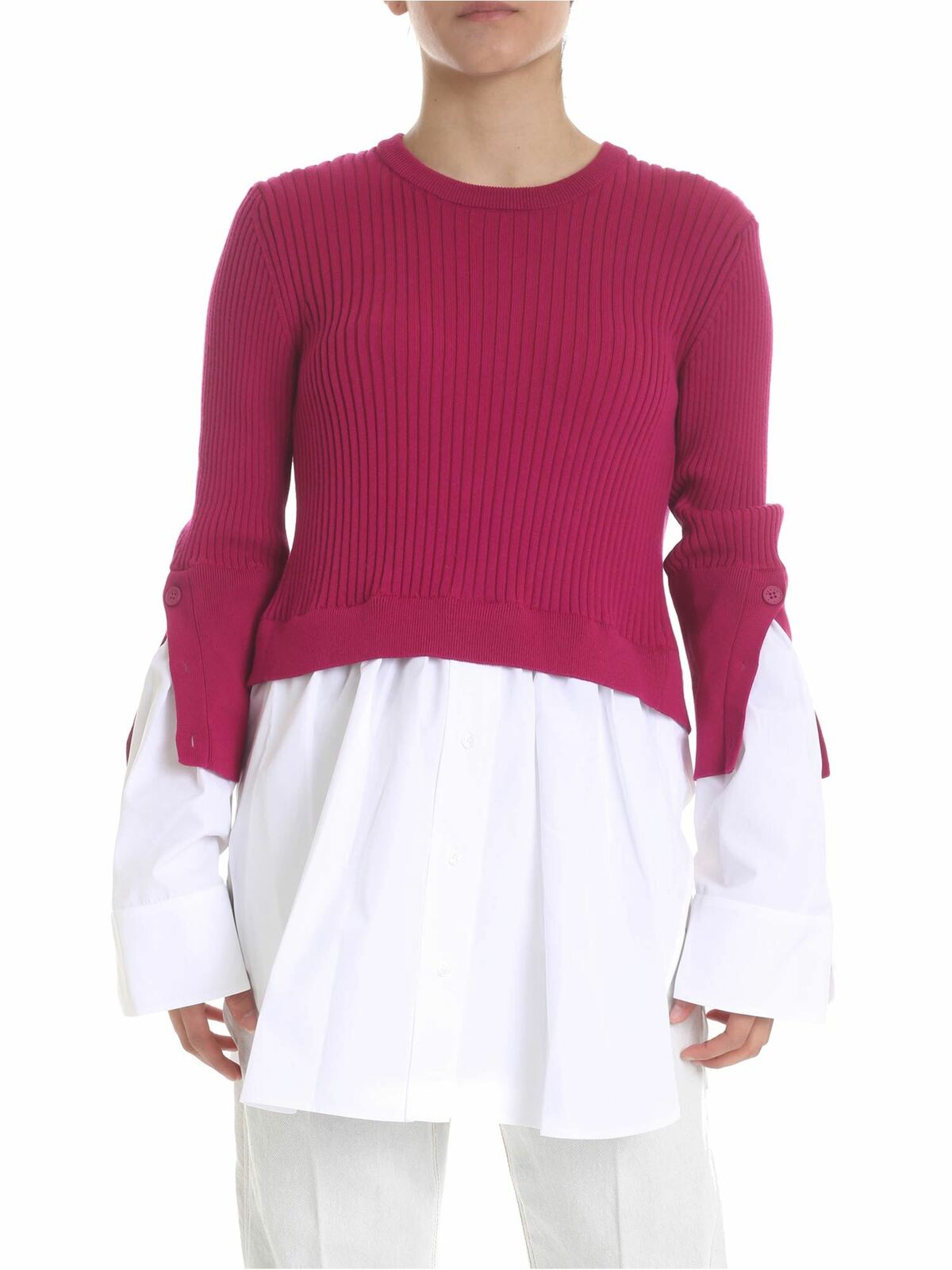 Fuchsia and white shirt pullover 2TO1325AP01 (KENZO / ニット・セーター・カーディガン ) | KENZO (ケンゾー)