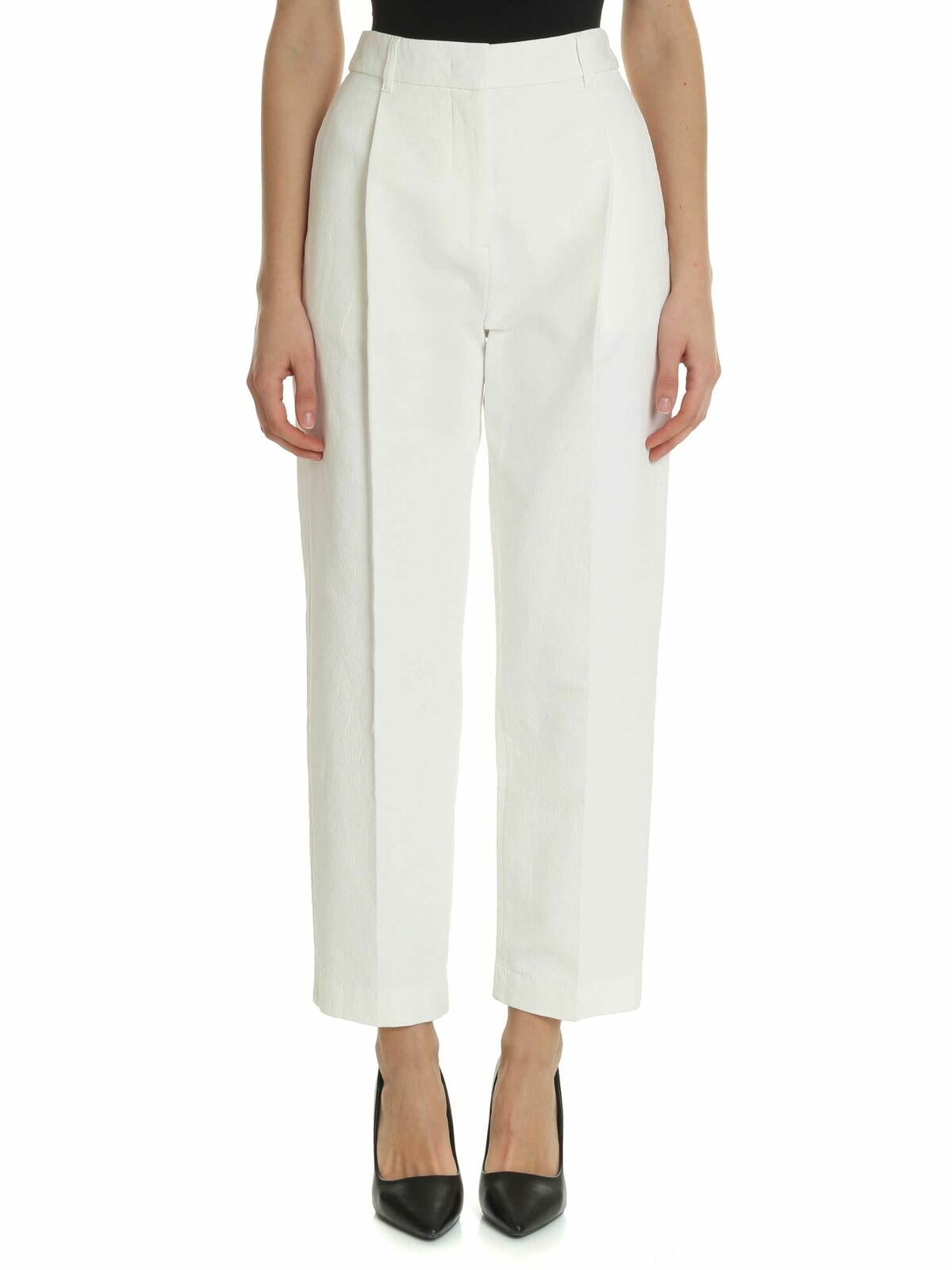 White jeans with front pleats CHS19SDP15163106 (See By Chloé / ジーンズ ) | See By Chloé (シーバイクロエ)