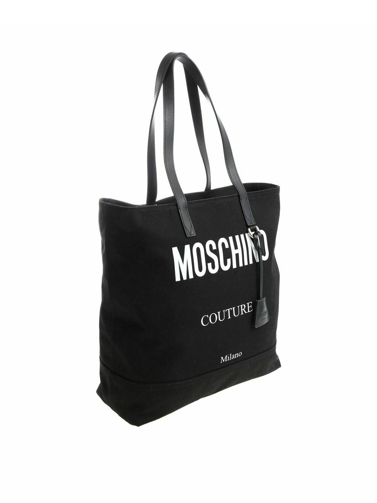 Black fabric shopper with logo 742382031555 (MOSCHINO / トートバッグ ) | MOSCHINO (モスキーノ)(1)