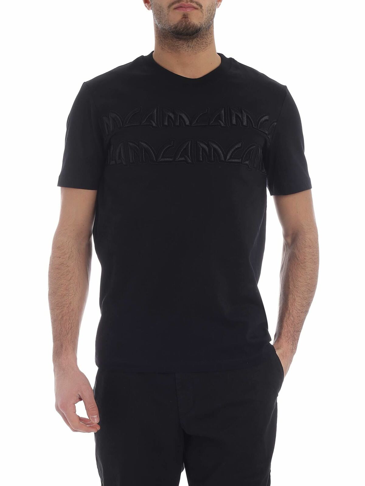 Mcq embroidered black t-shirt 277605RMJ781000 (McQ / Tシャツ・カットソー ) | McQ (マックキュー)
