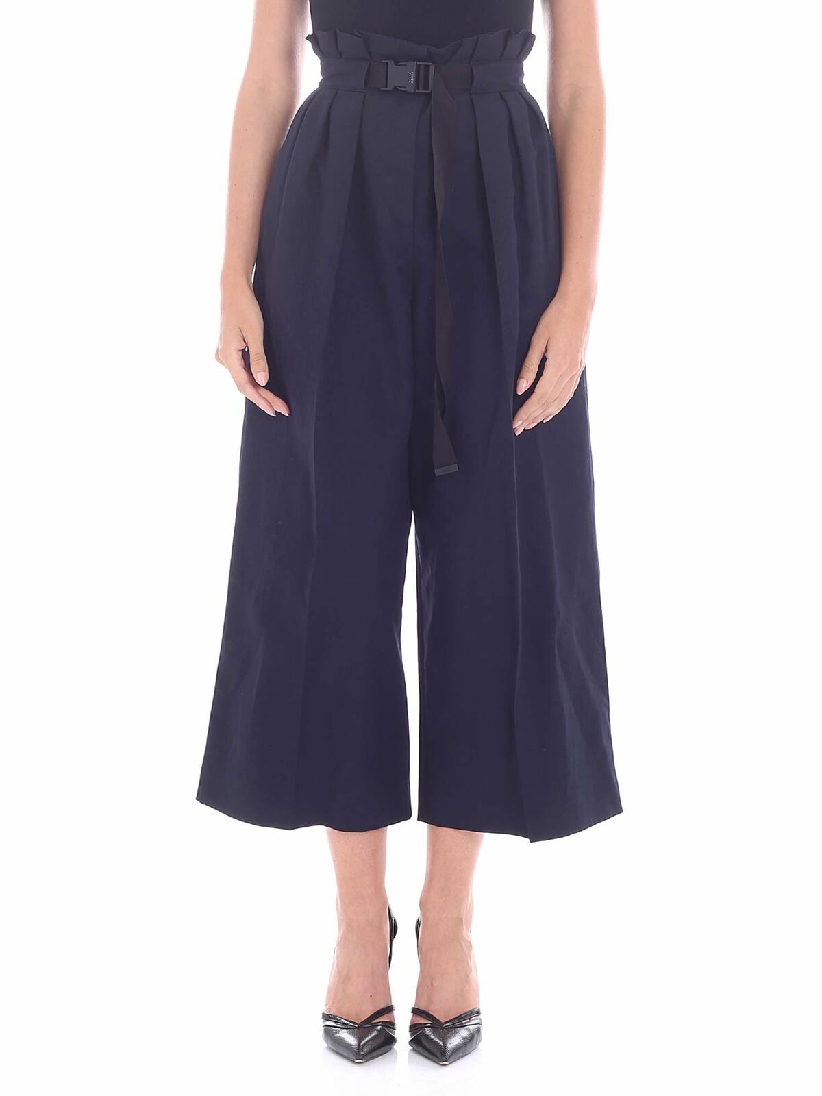 Blue pleated palazzo pants 2PA1855AO76 (KENZO / パンツ ) | KENZO (ケンゾー)