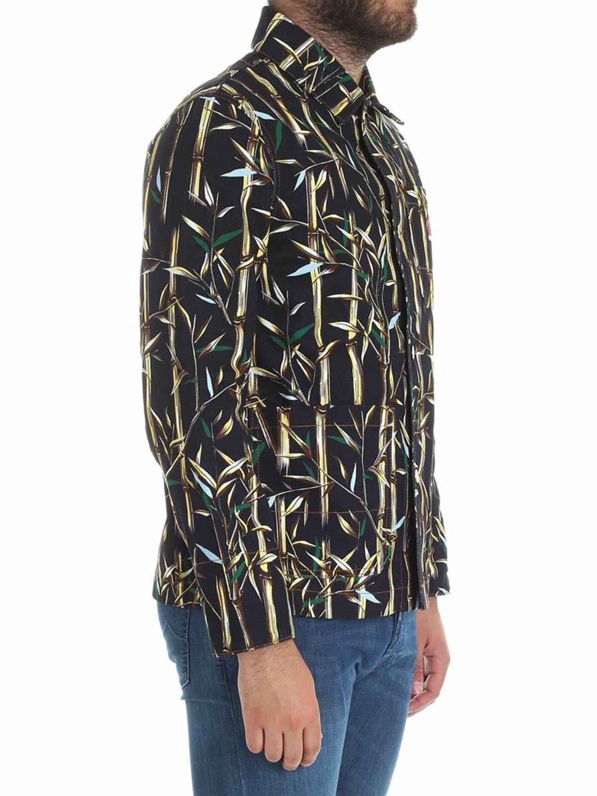 Denim jacket with bamboo print 5VE3321SO78 (KENZO / カジュアルジャケット・ベスト ) | KENZO (ケンゾー)(1)