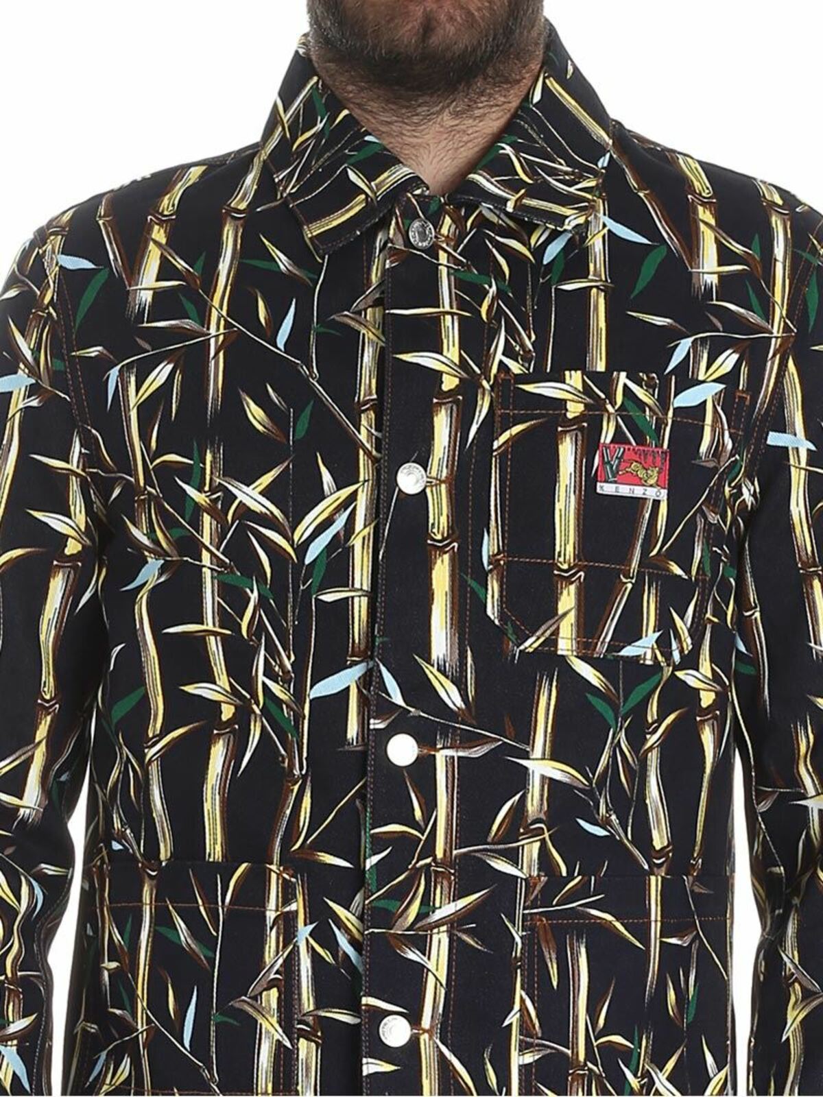 Denim jacket with bamboo print 5VE3321SO78 (KENZO / カジュアルジャケット・ベスト ) | KENZO (ケンゾー)(3)