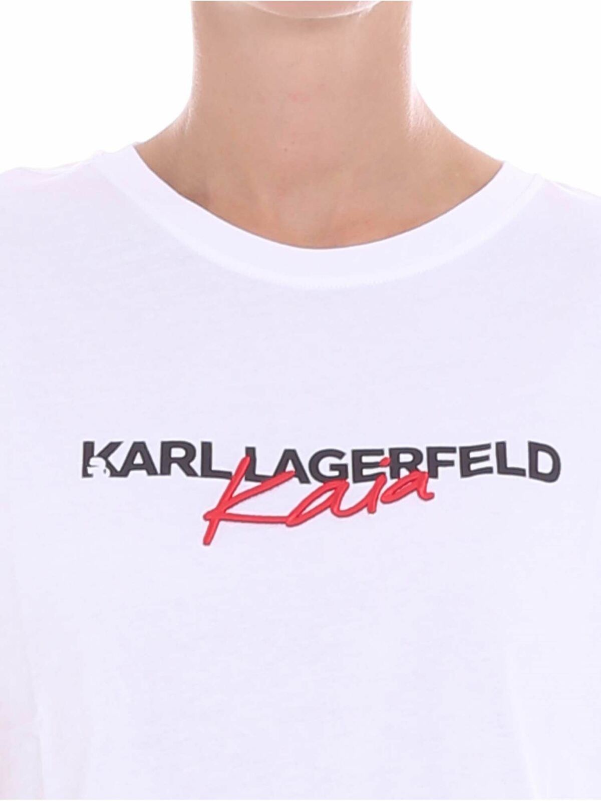 "Karl x Kaia" white t-shirt 86KW1785100 (KARL LAGERFELD / Tシャツ・カットソー ) | KARL LAGERFELD (カール・ラガーフェルド)(3)