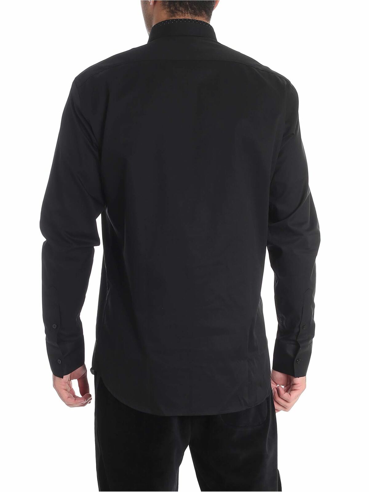 Black shirt with polka dot insert 605111582605990 (KARL LAGERFELD / シャツ・ブラウス ) | KARL LAGERFELD (カール・ラガーフェルド)(2)