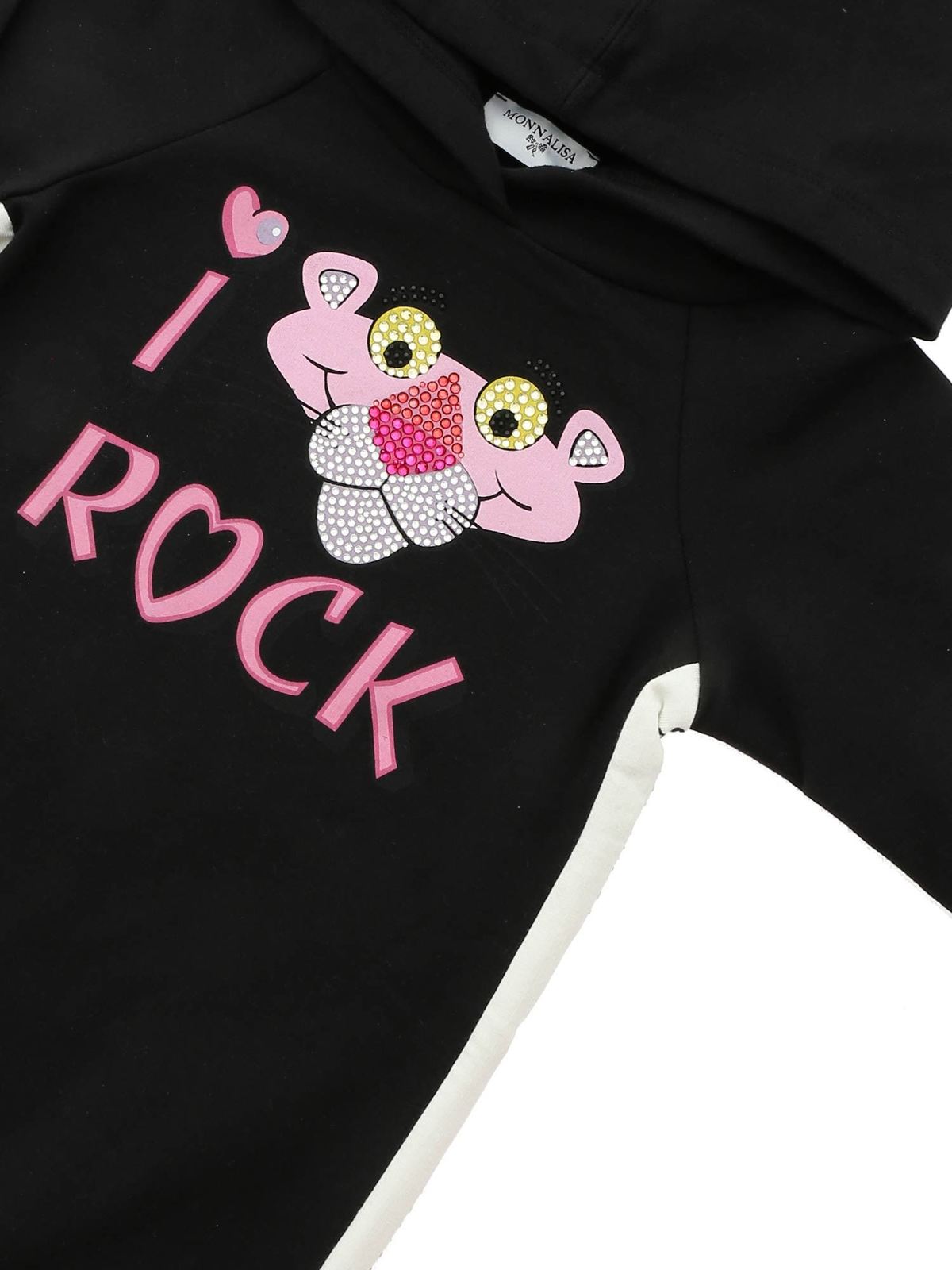 Black dress with Pink Panther print 194902SM40010050 (MONNALISA / ワンピース・ドレス・オールインワン ) | MONNALISA (モナリザ)(2)