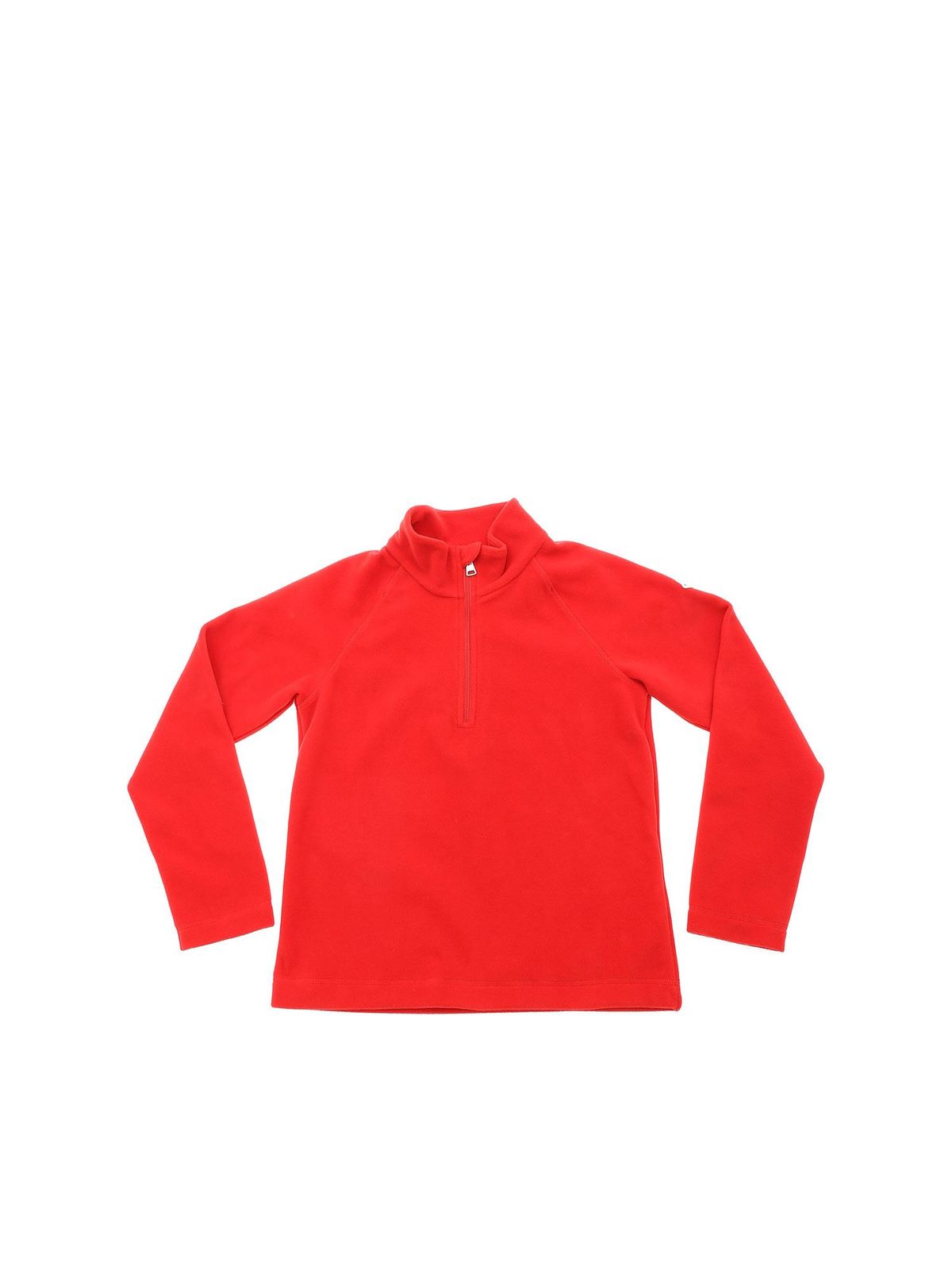 Red fleece sweatshirt with logo 81011058009345E (Moncler / スウェット・フーディー ) | Moncler (モンクレール)