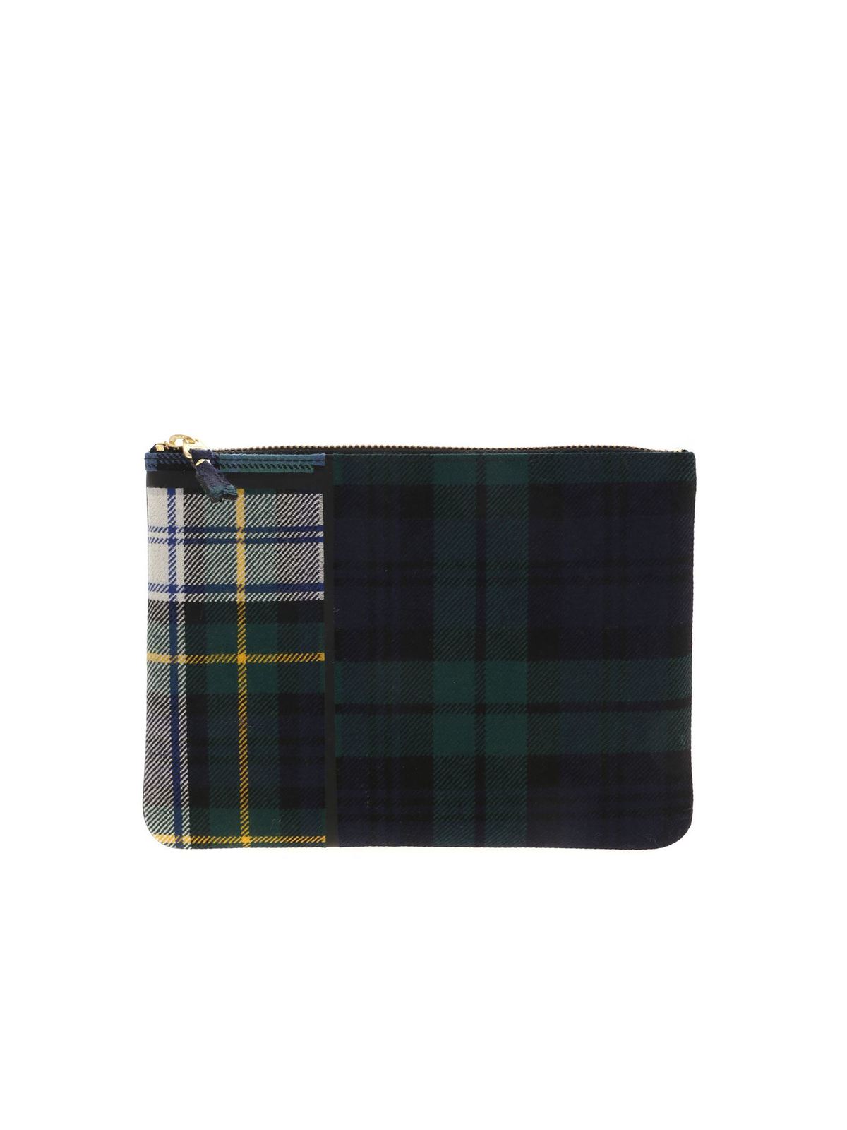 Tartan clutch bag in blue and green SA5100TPGREEN (Comme Des Garçons Wallet / クラッチバッグ・ポーチ ) | Comme Des Garçons Wallet (コムデギャルソン ウォレット)