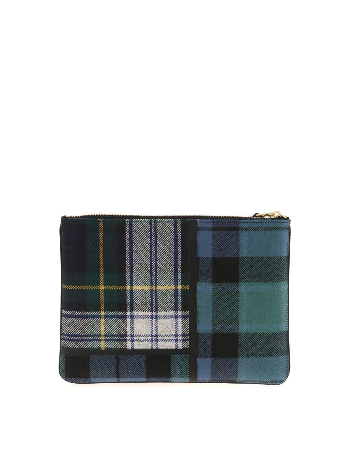 Tartan clutch bag in blue and green SA5100TPGREEN (Comme Des Garçons Wallet / クラッチバッグ・ポーチ ) | Comme Des Garçons Wallet (コムデギャルソン ウォレット)(2)