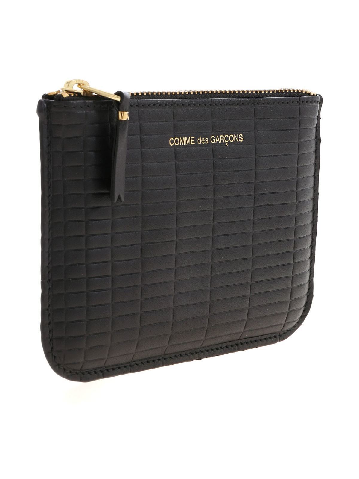 Mini clutch in black with geometric pattern SA8100BKBLACK (Comme Des Garçons Wallet / クラッチバッグ・ポーチ ) | Comme Des Garçons Wallet (コムデギャルソン ウォレット)(1)