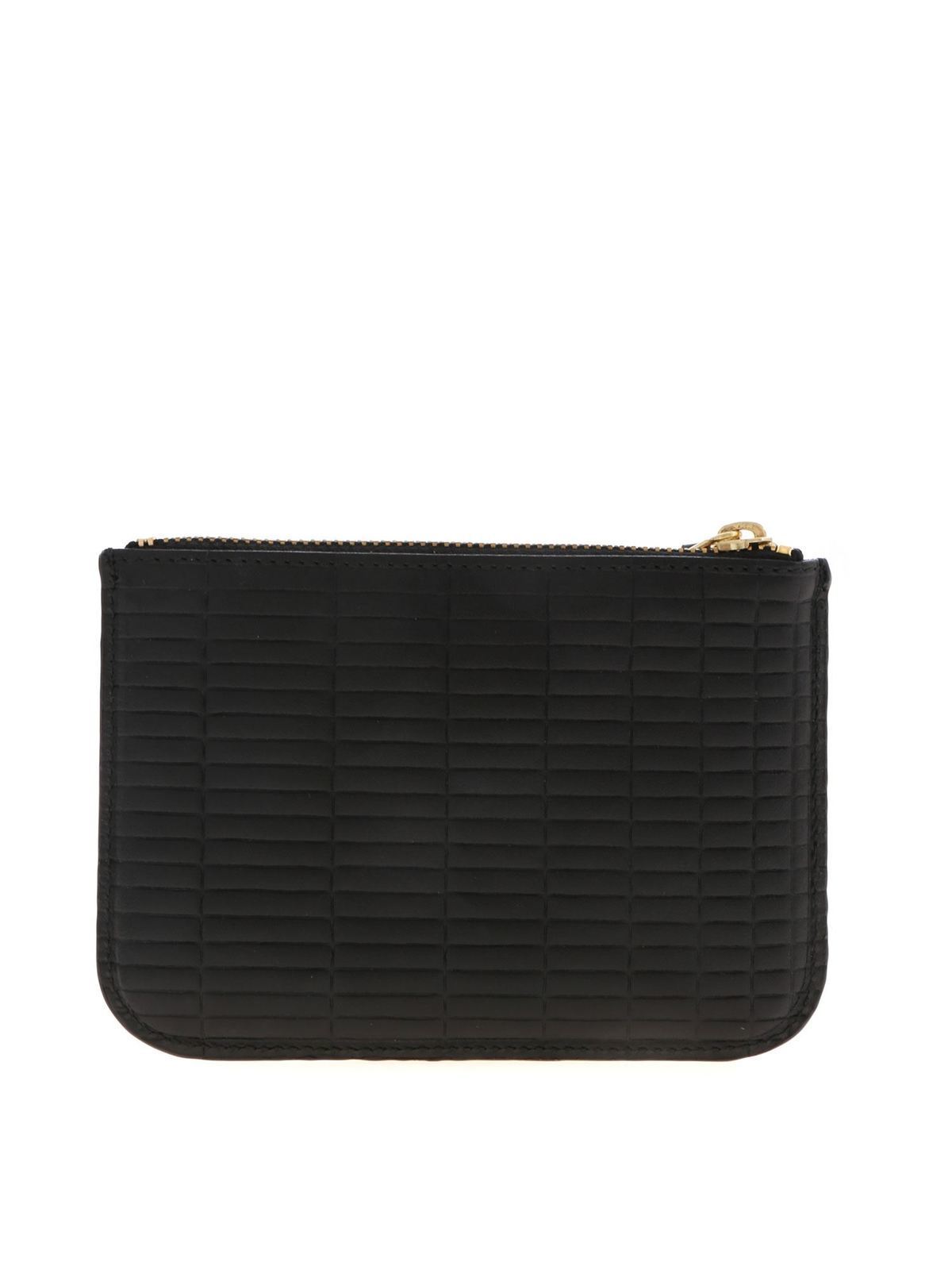 Mini clutch in black with geometric pattern SA8100BKBLACK (Comme Des Garçons Wallet / クラッチバッグ・ポーチ ) | Comme Des Garçons Wallet (コムデギャルソン ウォレット)(2)