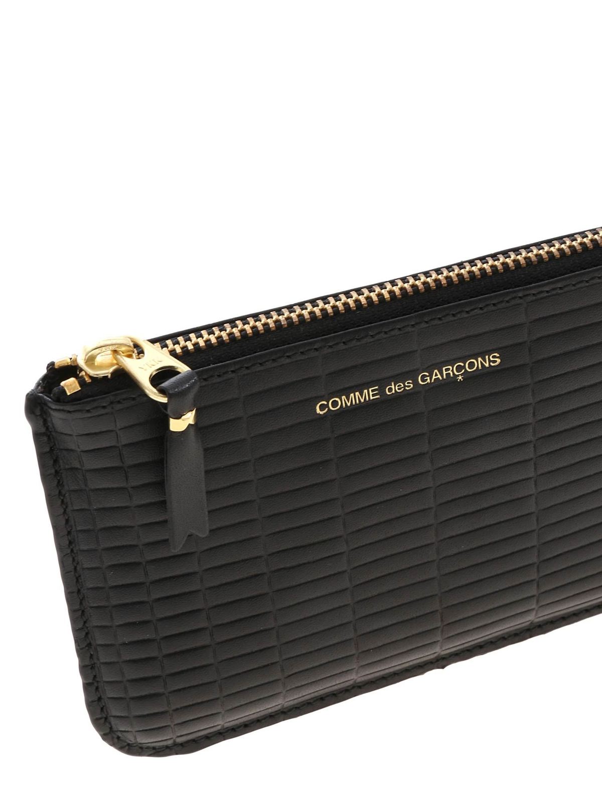 Mini clutch in black with geometric pattern SA8100BKBLACK (Comme Des Garçons Wallet / クラッチバッグ・ポーチ ) | Comme Des Garçons Wallet (コムデギャルソン ウォレット)(3)