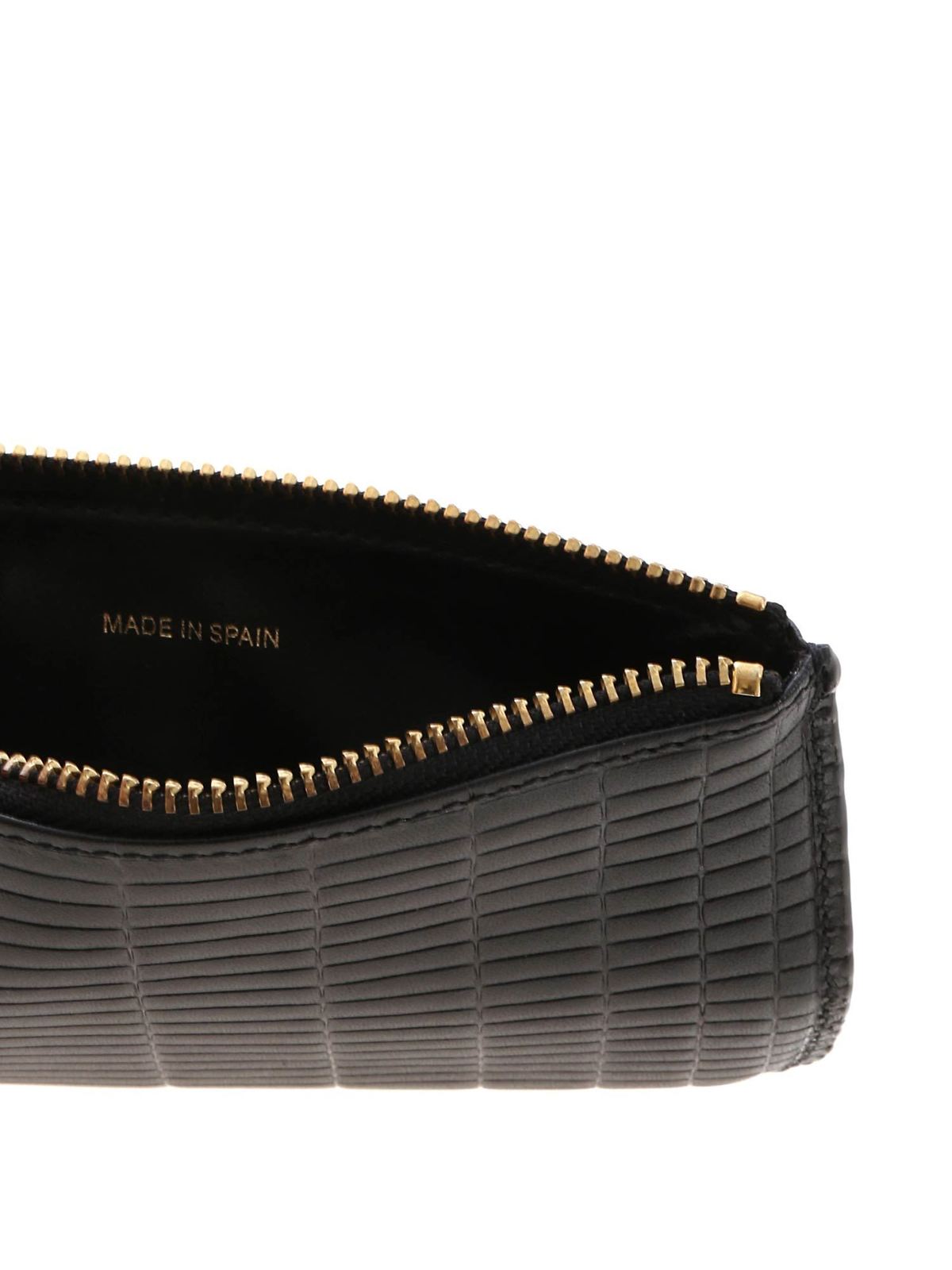 Mini clutch in black with geometric pattern SA8100BKBLACK (Comme Des Garçons Wallet / クラッチバッグ・ポーチ ) | Comme Des Garçons Wallet (コムデギャルソン ウォレット)(4)