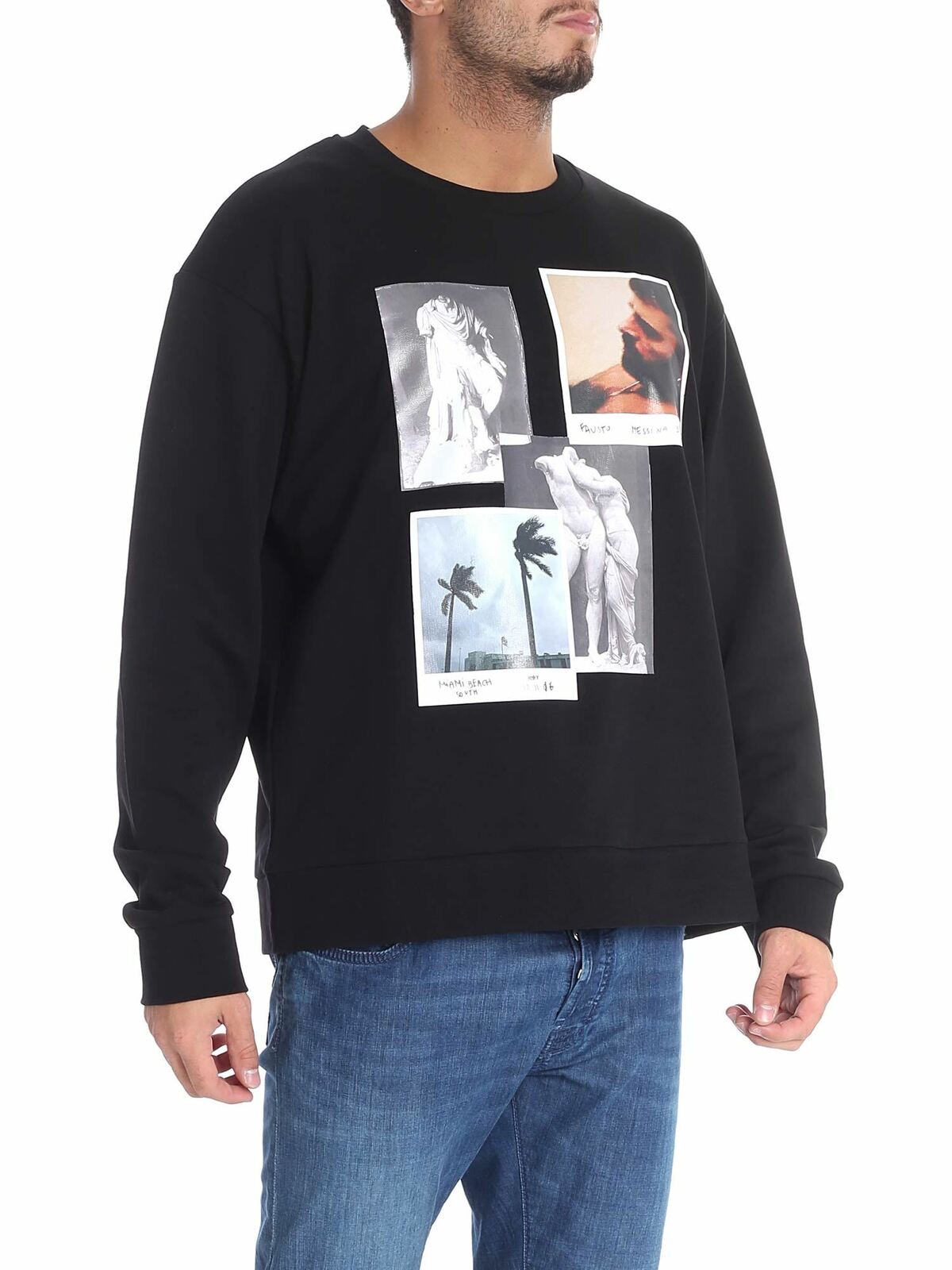 Black printed sweatshirt FPU7114P0306999 (FAUSTO PUGLISI / スウェット・フーディー ) | FAUSTO PUGLISI (ファウスト プリージ)(1)