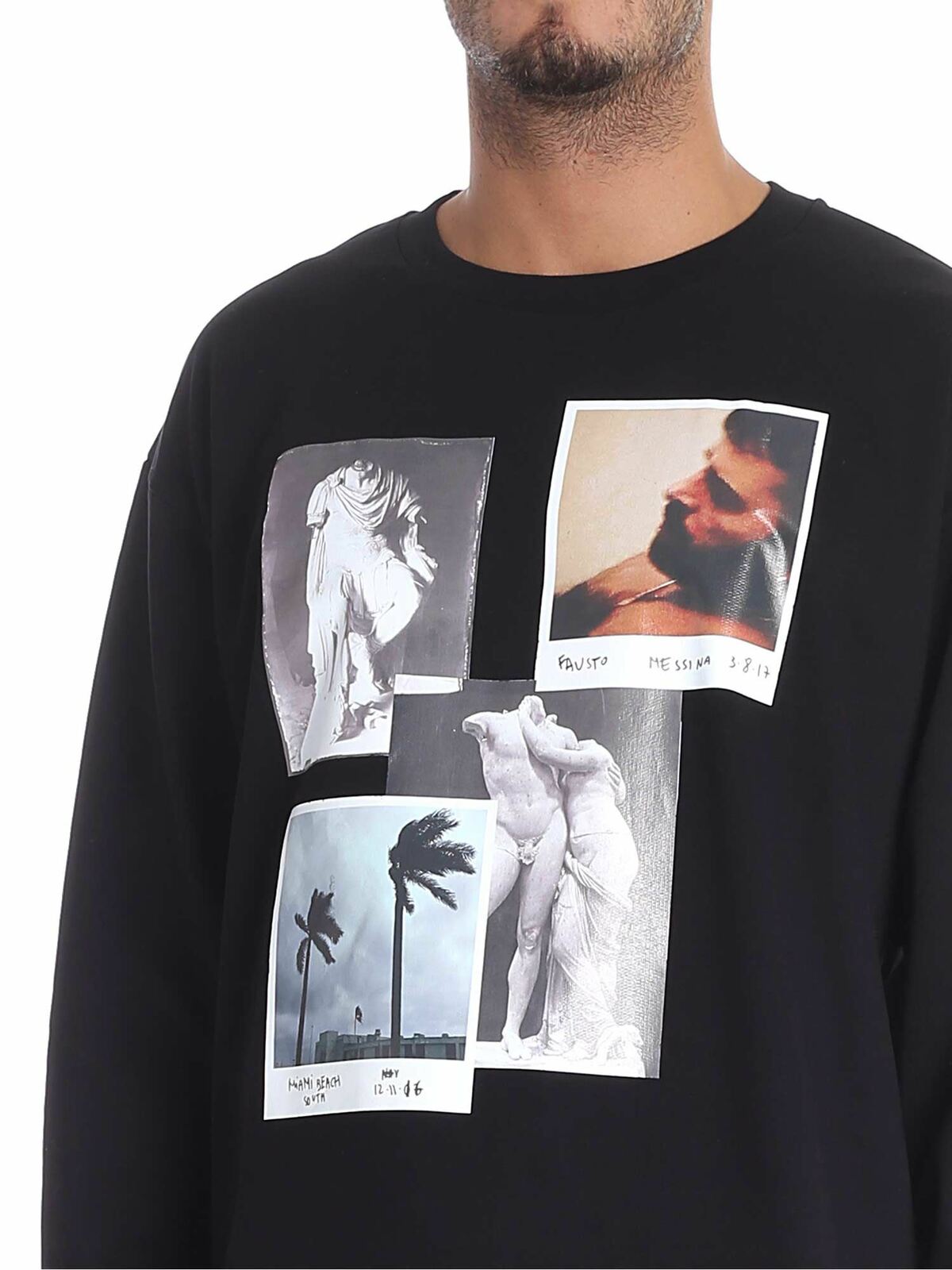 Black printed sweatshirt FPU7114P0306999 (FAUSTO PUGLISI / スウェット・フーディー ) | FAUSTO PUGLISI (ファウスト プリージ)(3)