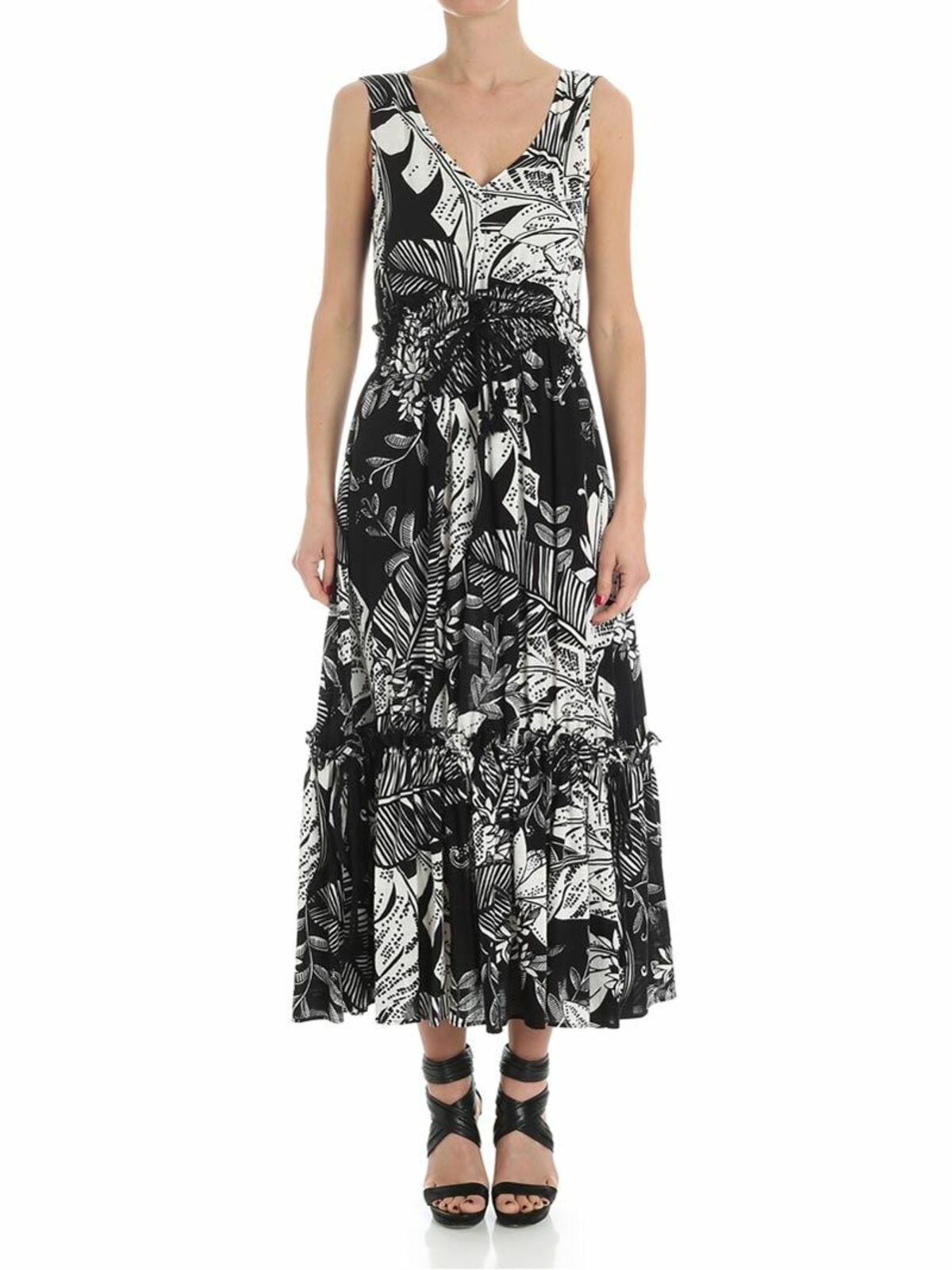 Black and white floral dress CHS18URO01025905 (See By Chloé / ワンピース・ドレス・オールインワン ) | See By Chloé (シーバイクロエ)