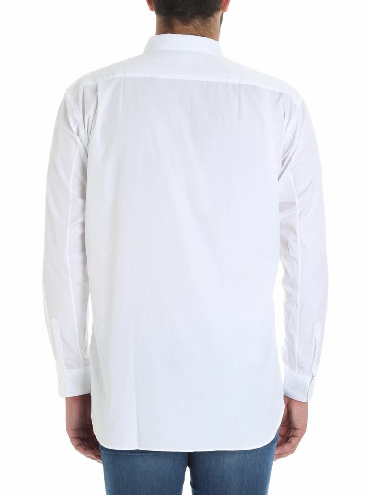 White shirt with striped patches S260271 (Comme Des Garçons SHIRT / シャツ・ブラウス ) | Comme Des Garçons SHIRT (コムデギャルソン シャツ)(2)