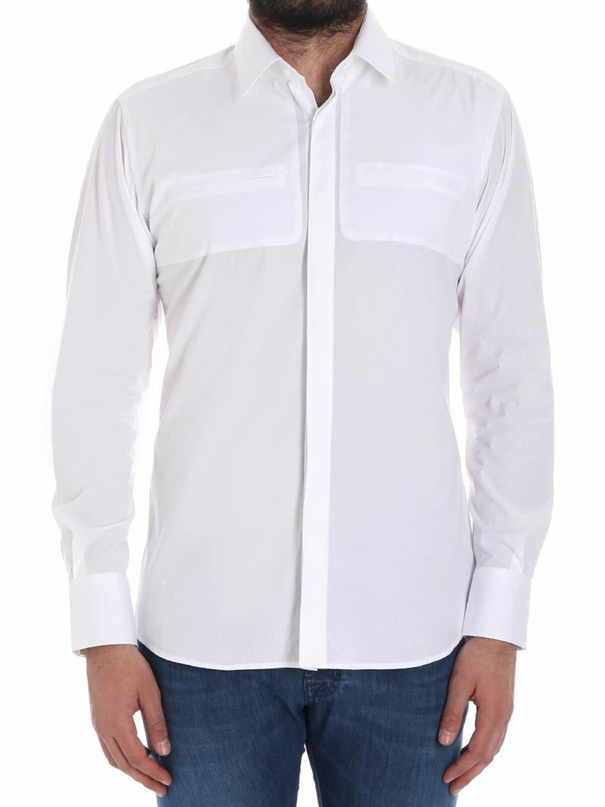 White cotton shirt 60500458169910 (KARL LAGERFELD / シャツ・ブラウス ) | KARL LAGERFELD (カール・ラガーフェルド)