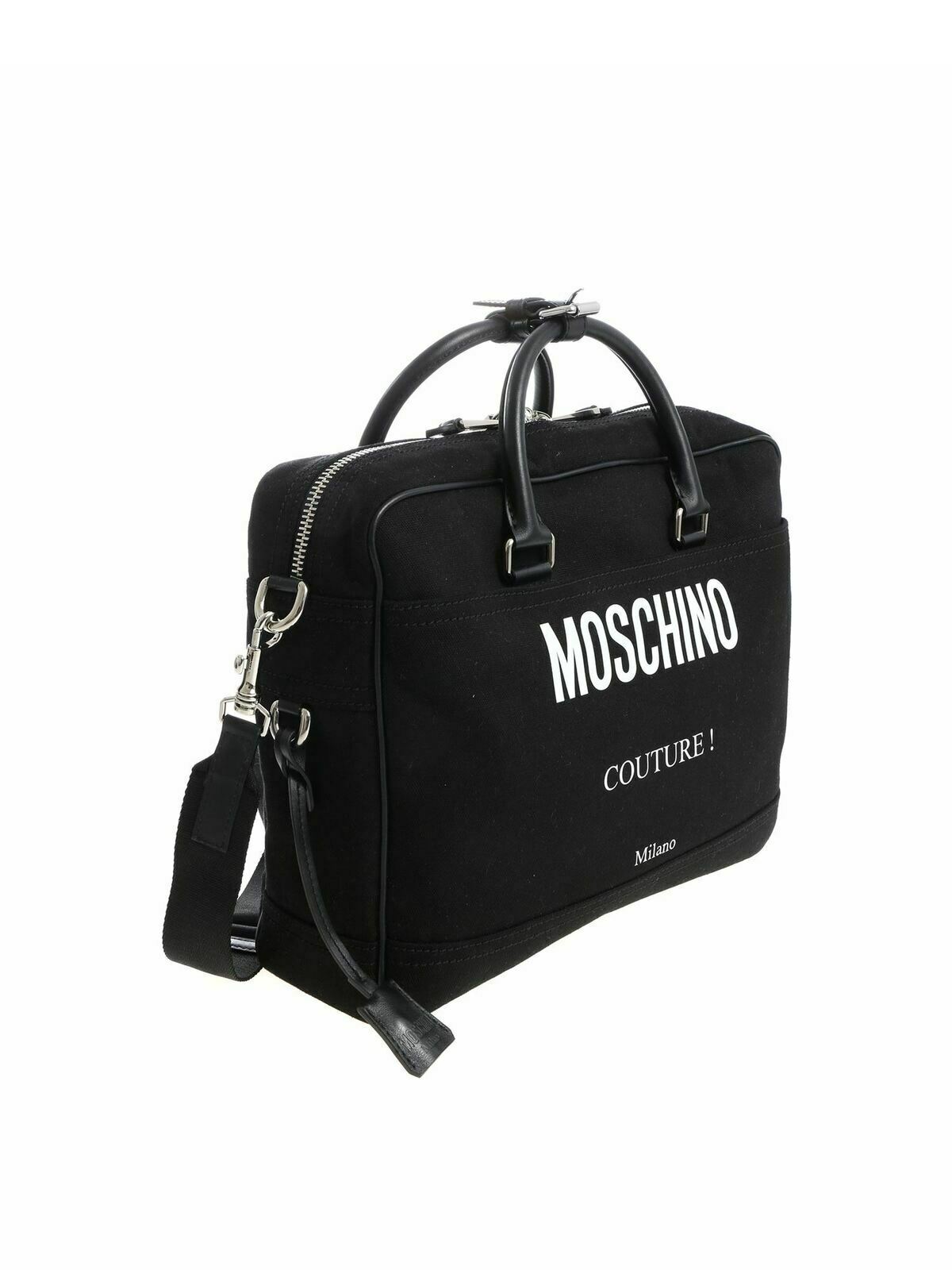 Black fabric handbag with padlock 742682031555 (MOSCHINO / ハンドバッグ・ショルダーバッグ ) | MOSCHINO (モスキーノ)(1)